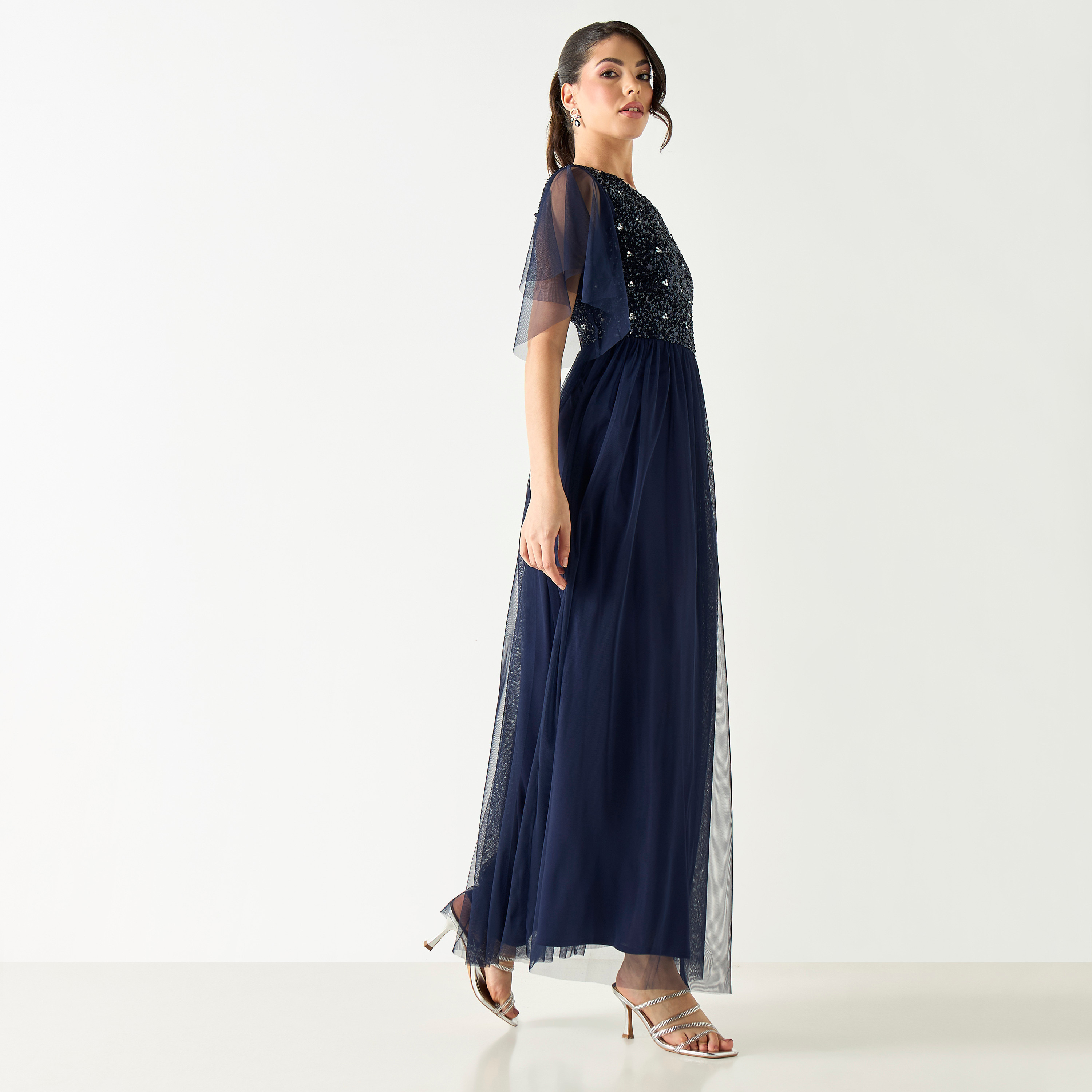 فستان ماكسي مزيّن بأكمام واسعة وسحاب إغلاق-women-clothing-dresses-image-2