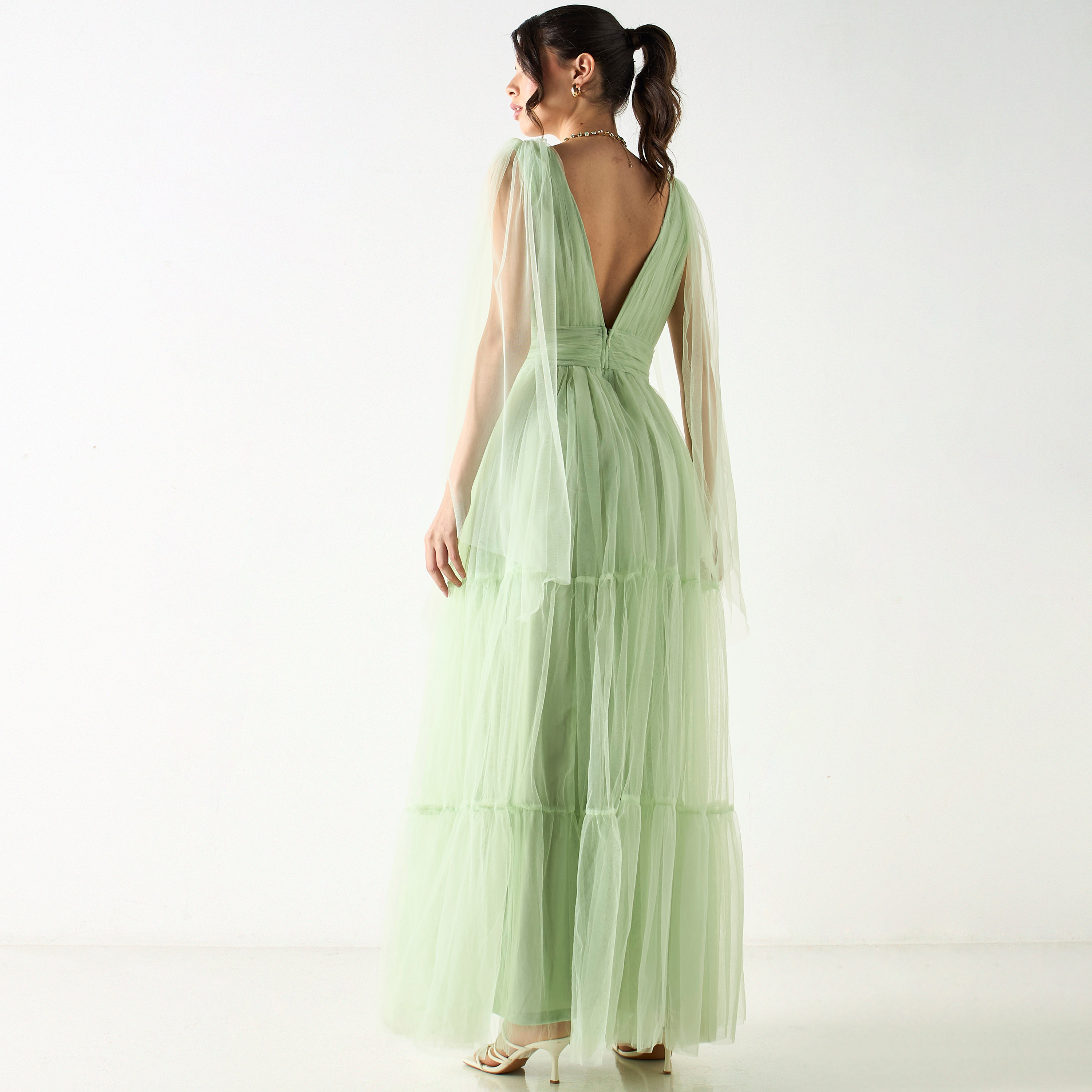 Solid Plunge Neck Sleeveless Maxi Dress-women-clothing-dresses-image-3