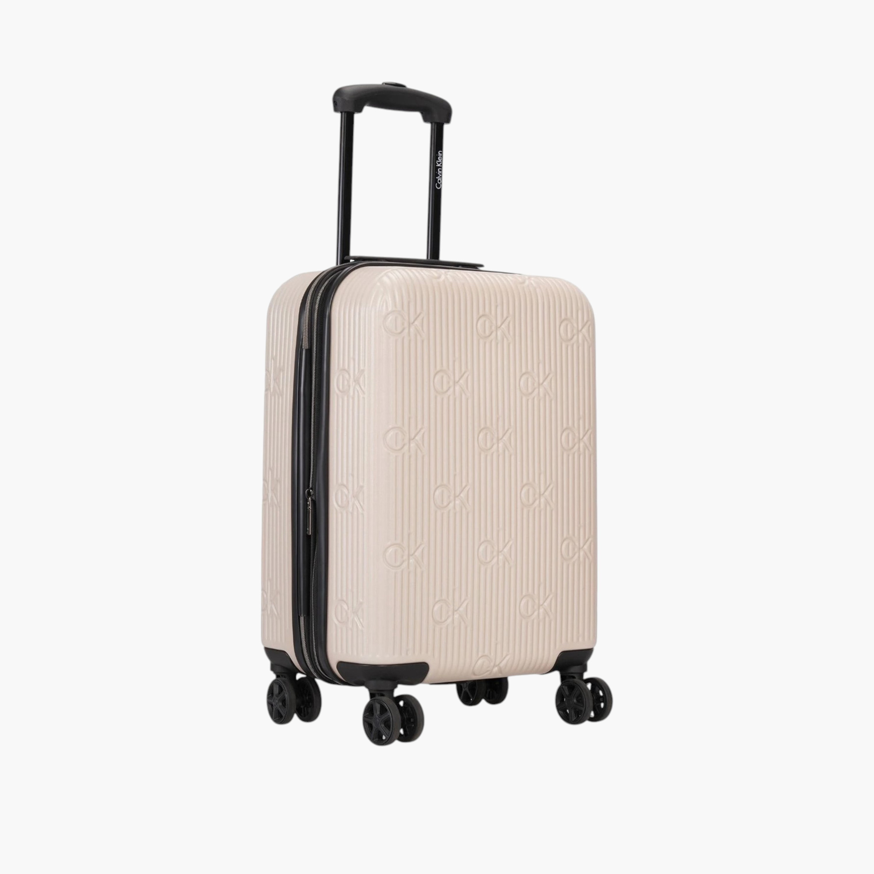 Calvin Klein Textured Hardcase Trolley Bag with Retractable Handle-travel-luggagesandbags-luggage-image-1