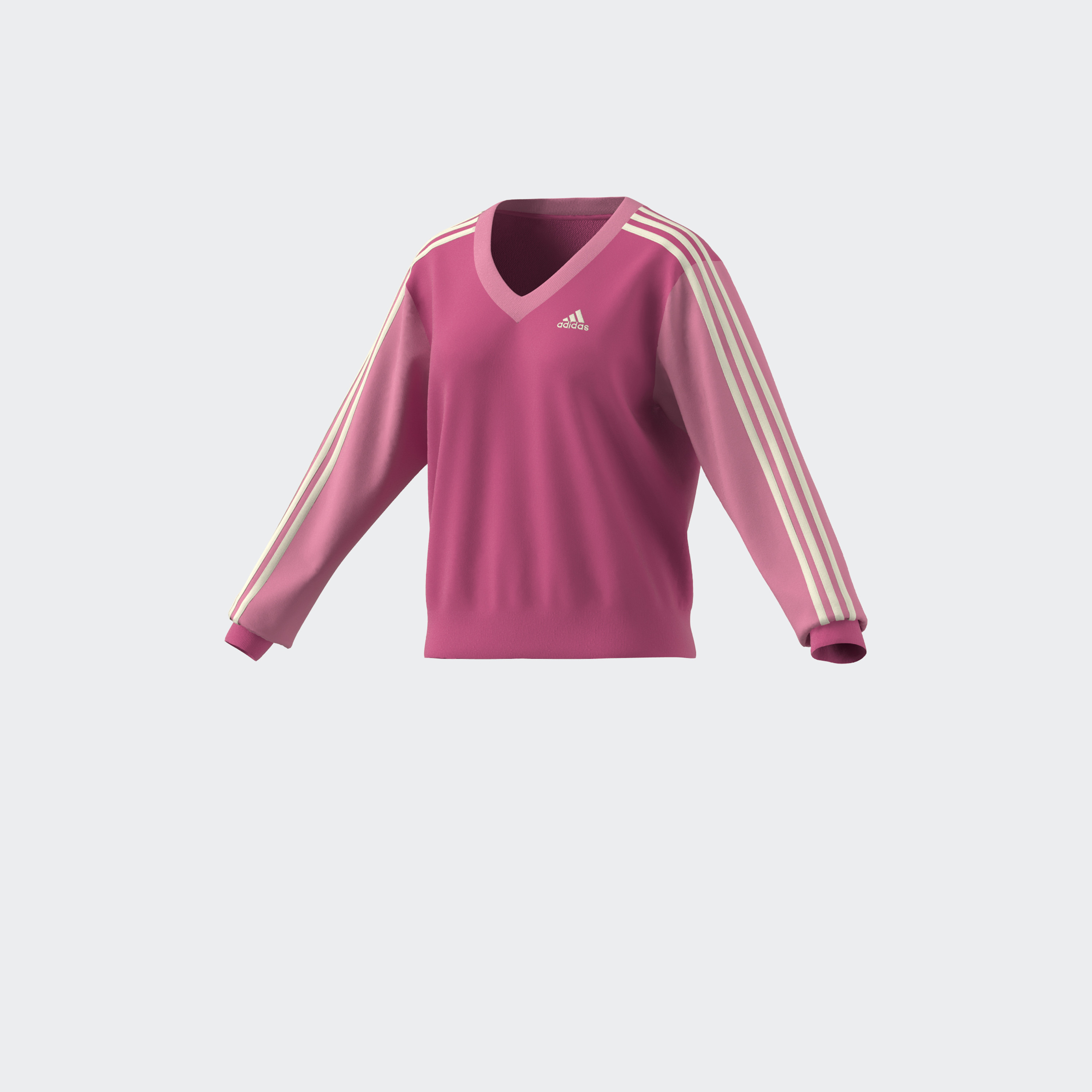 أديداس - سويت شيرت ايسنشالز بياقة V وثلاثة خطوط IR5306-women-clothing-sportswearandactivewear-hoodiesandsweatshirts-image-1
