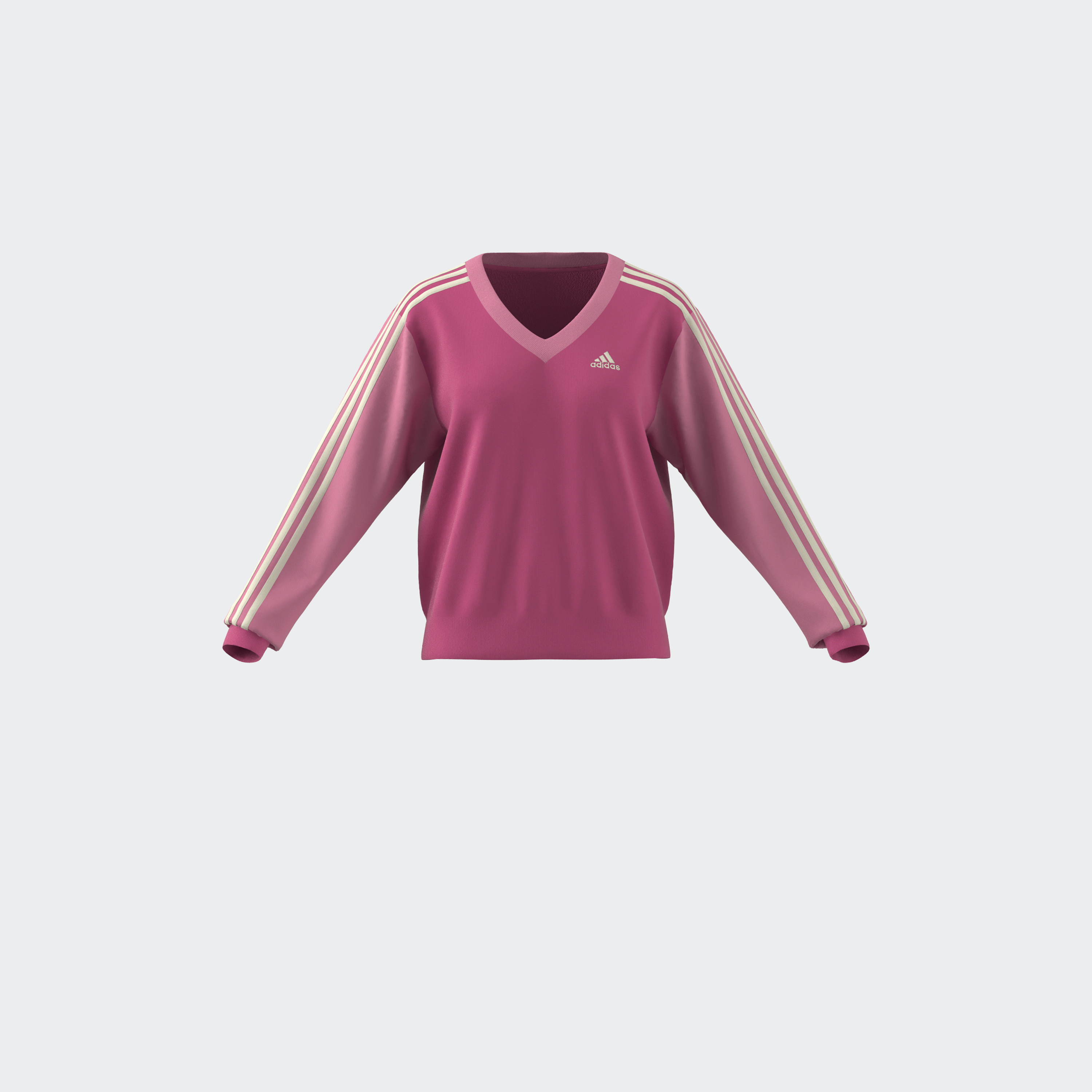 أديداس - سويت شيرت ايسنشالز بياقة V وثلاثة خطوط IR5306-women-clothing-sportswearandactivewear-hoodiesandsweatshirts-image-2