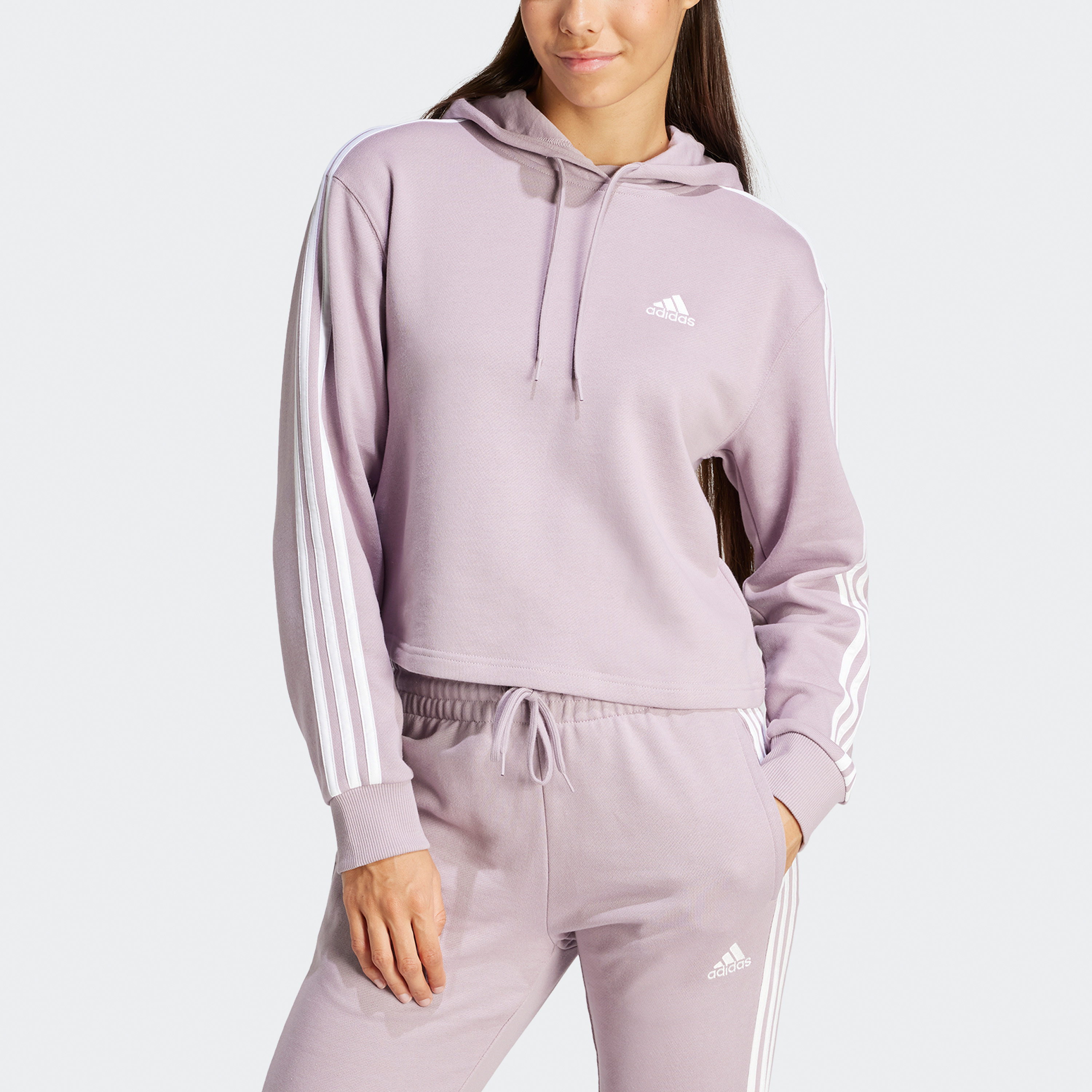 أديداس - هودي كروب ايسنشالز بثلاثة خطوط تيري فرنسي IR5396-sports-women-clothing-hoodiesandsweatshirts-image-4
