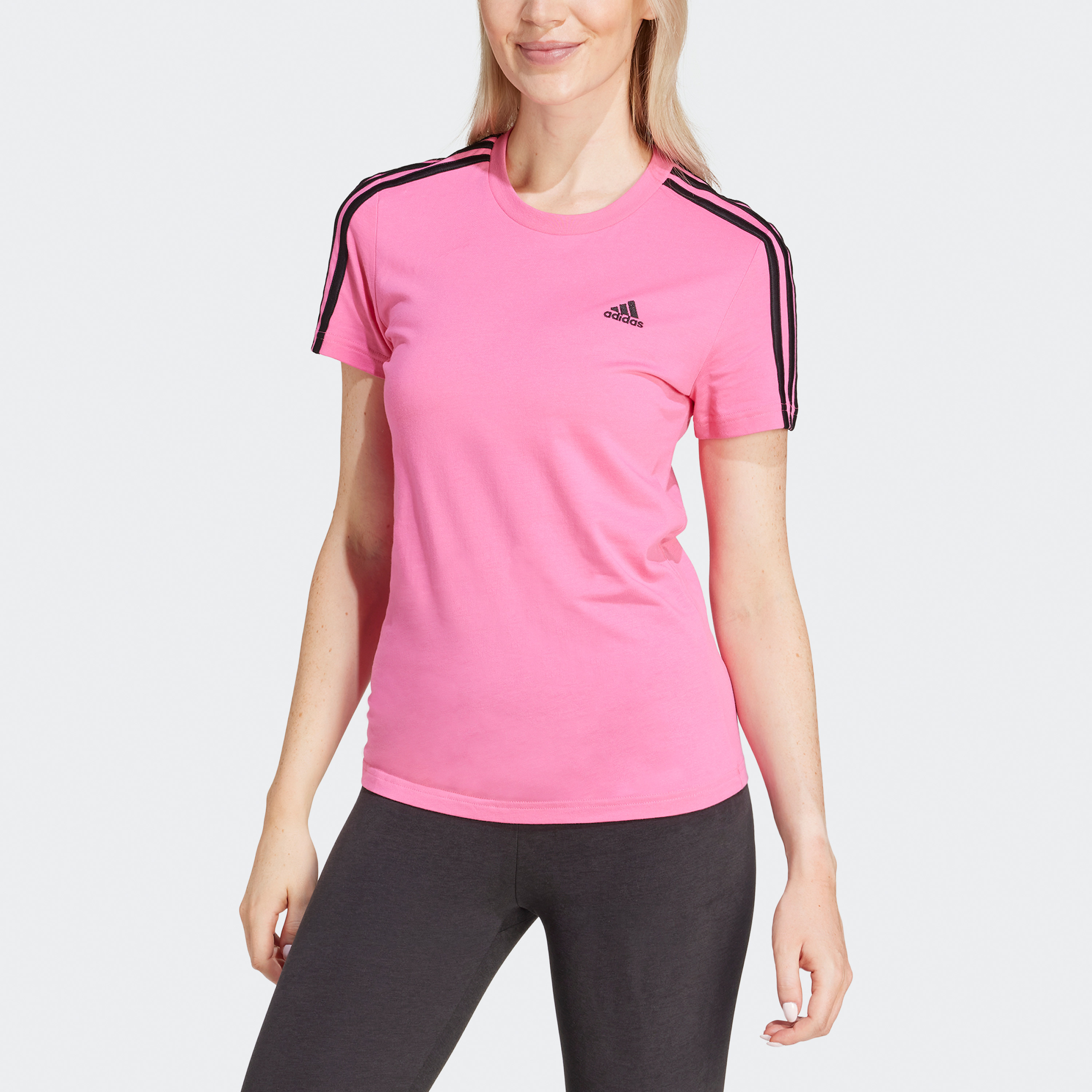 أديداس - تي شيرت سليم ايسنشالز بثلاثة خطوط IS1552-sports-women-clothing-tshirtsandvests-image-4