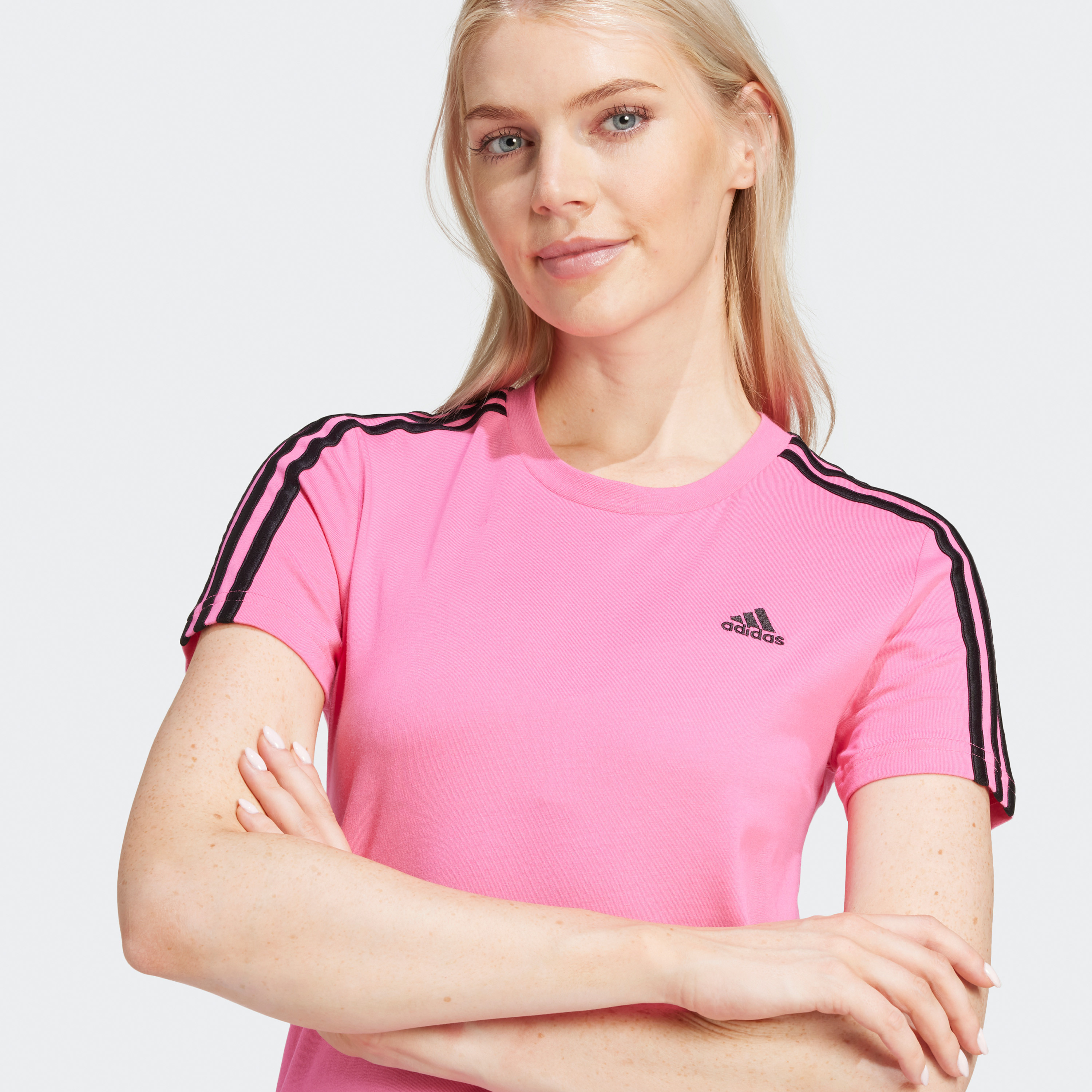 أديداس - تي شيرت سليم ايسنشالز بثلاثة خطوط IS1552-sports-women-clothing-tshirtsandvests-image-5