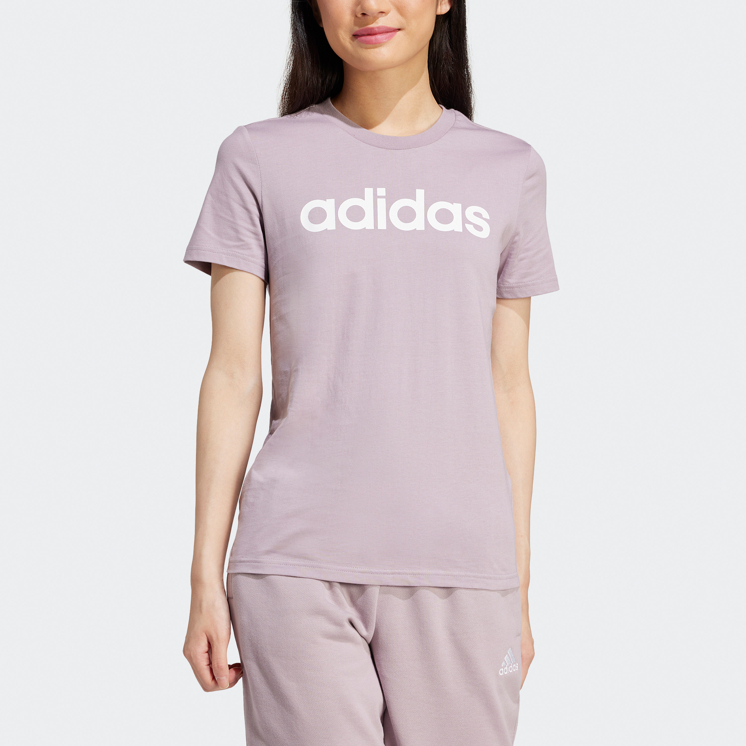 adidas Women's Essentials Slim Logo T-Shirt IS2097|OE-women-clothing-tshirts-image-4