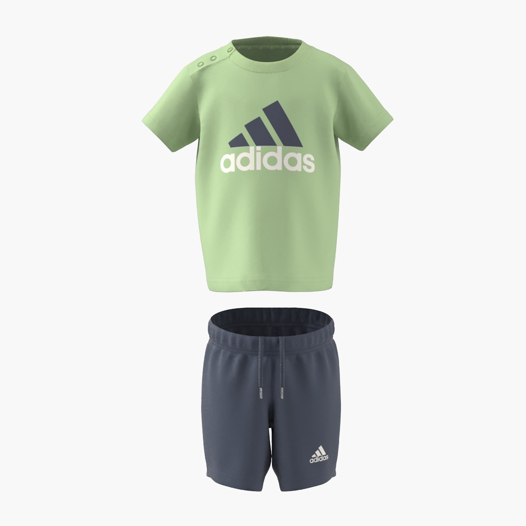 adidas Logo Print T shirt and Shorts Set