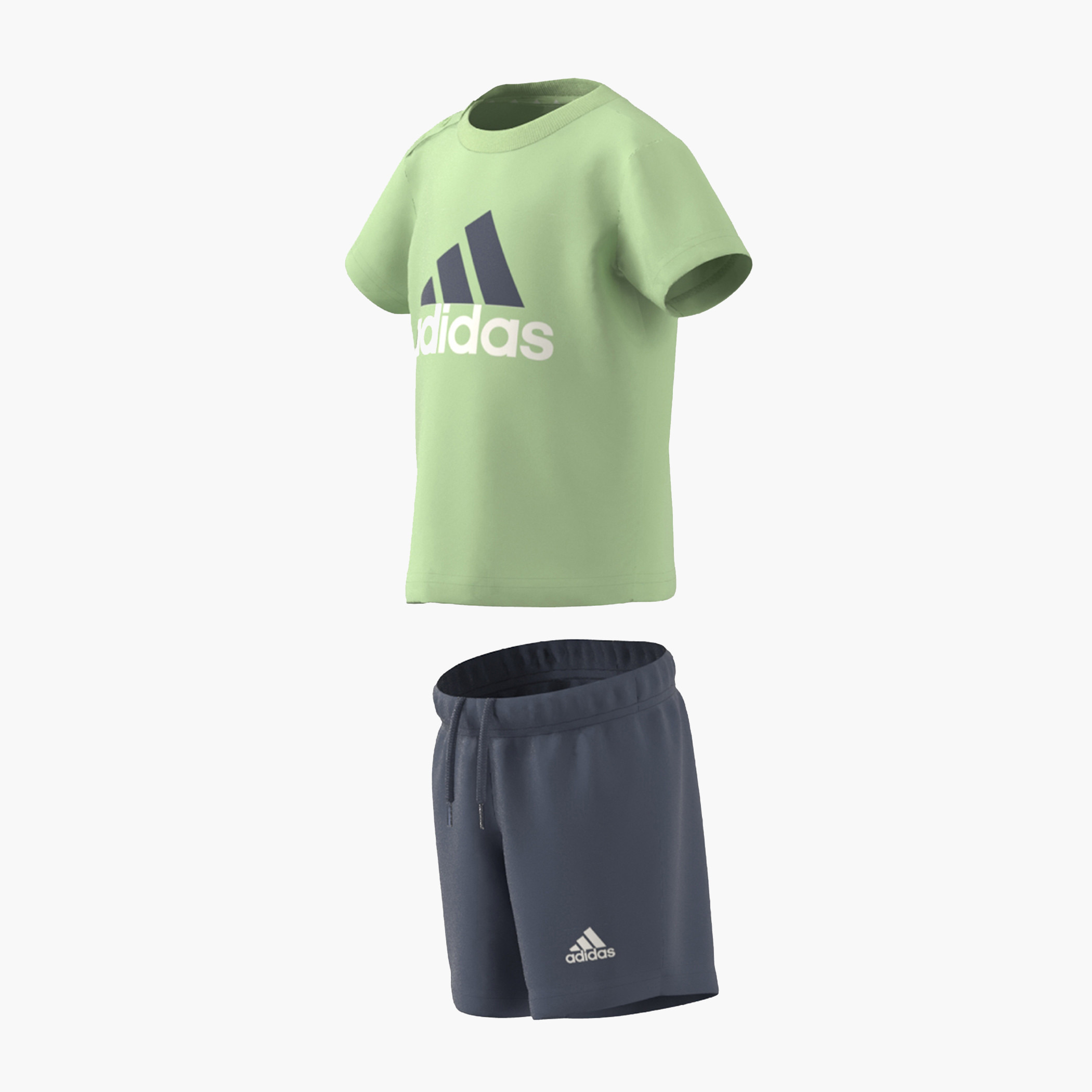 adidas Logo Print T shirt and Shorts Set