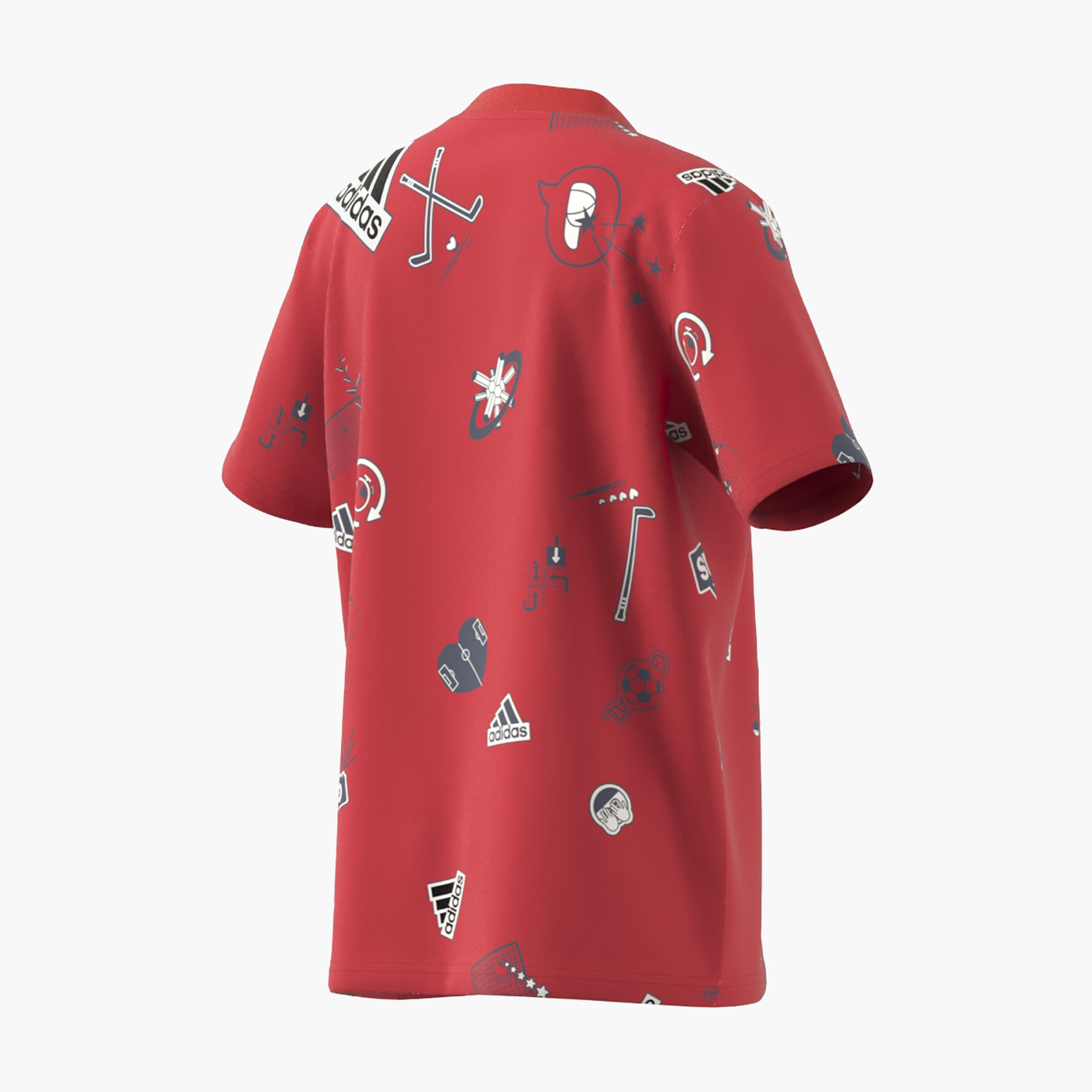 تيشيرت بياقة V وأكمام قصيرة وطبعات من أديداس-sports-boys-clothing-tops-image-4