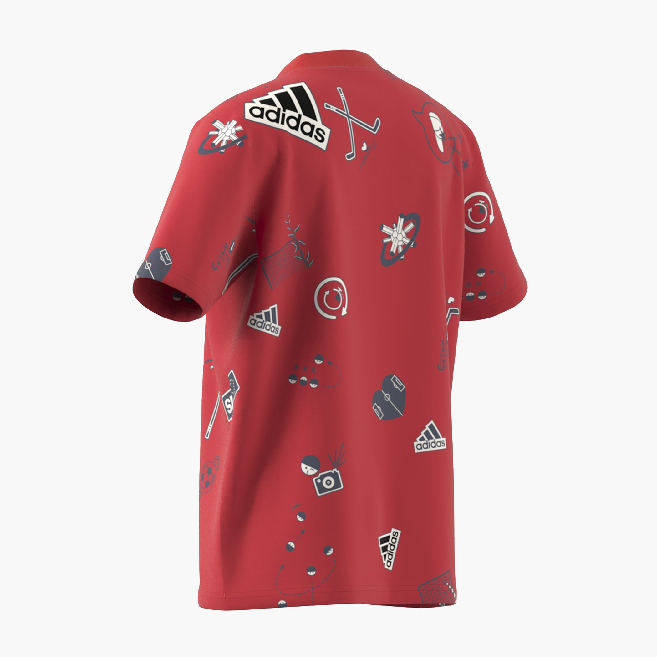 تيشيرت بياقة V وأكمام قصيرة وطبعات من أديداس-sports-boys-clothing-tops-image-6