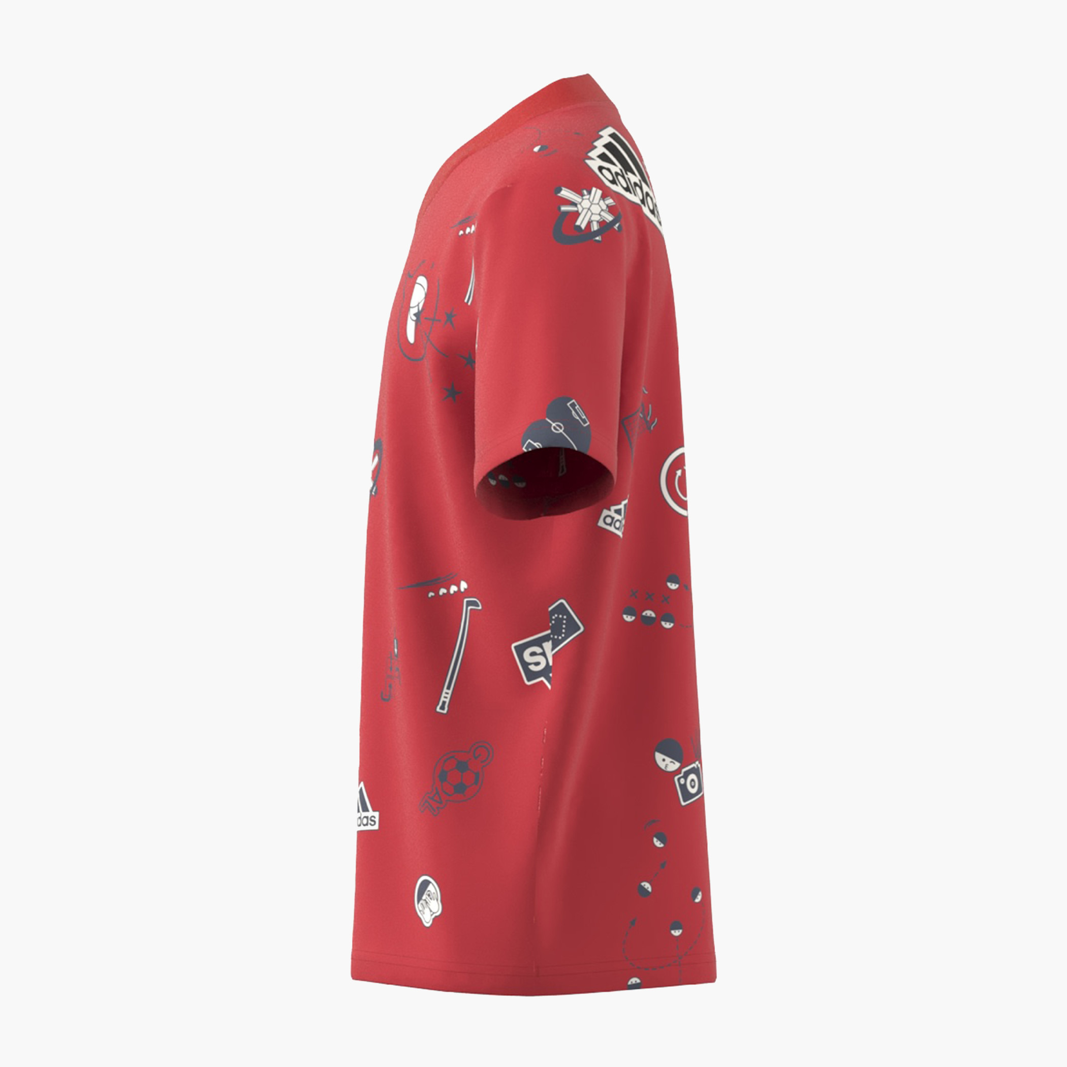 تيشيرت بياقة V وأكمام قصيرة وطبعات من أديداس-sports-boys-clothing-tops-image-7