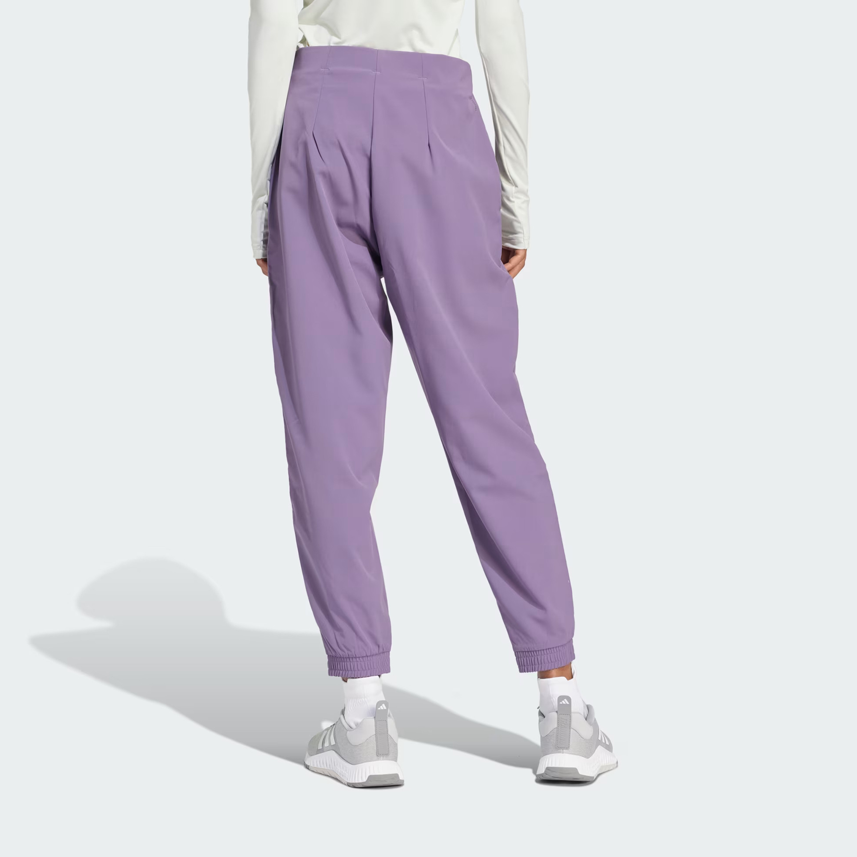 أديداس - بنطال رياضي محبوك ايسنشال بشعار بسيط ايروريدي IS3978-women-clothing-bottoms-joggers-image-2