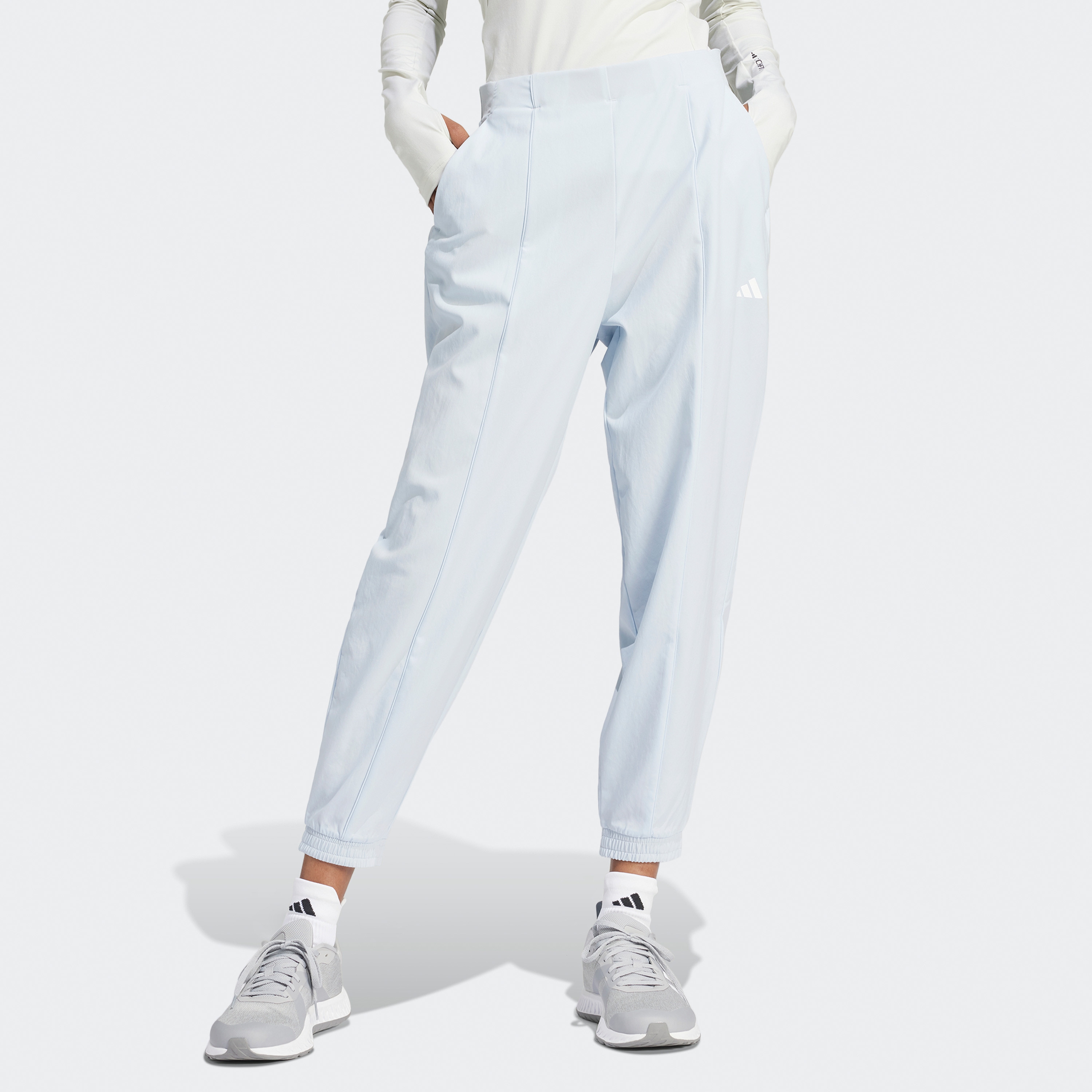 أديداس - بنطال رياضي محبوك ايسنشال بشعار بسيط ايروريدي IS3978-women-clothing-bottoms-joggers-image-5