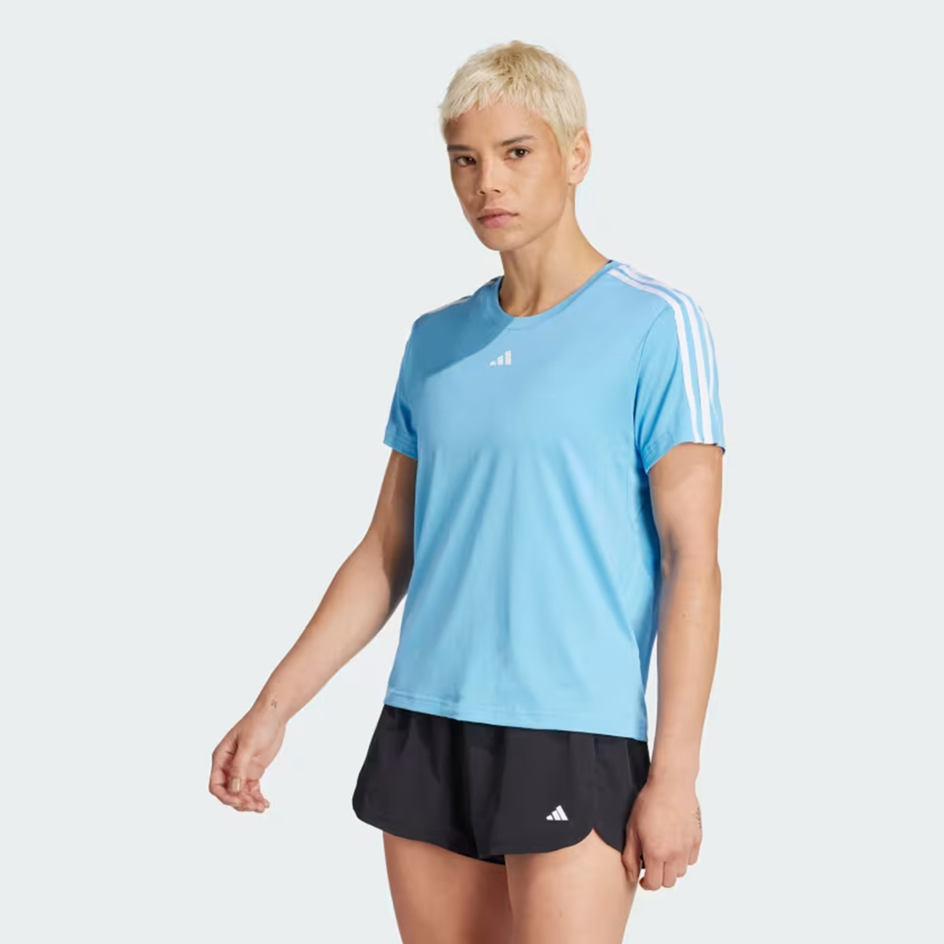 adidas Women's AEROREADY Train Essentials 3-Stripes T-Shirt IS4215|OE-women-clothing-tshirts-image-1