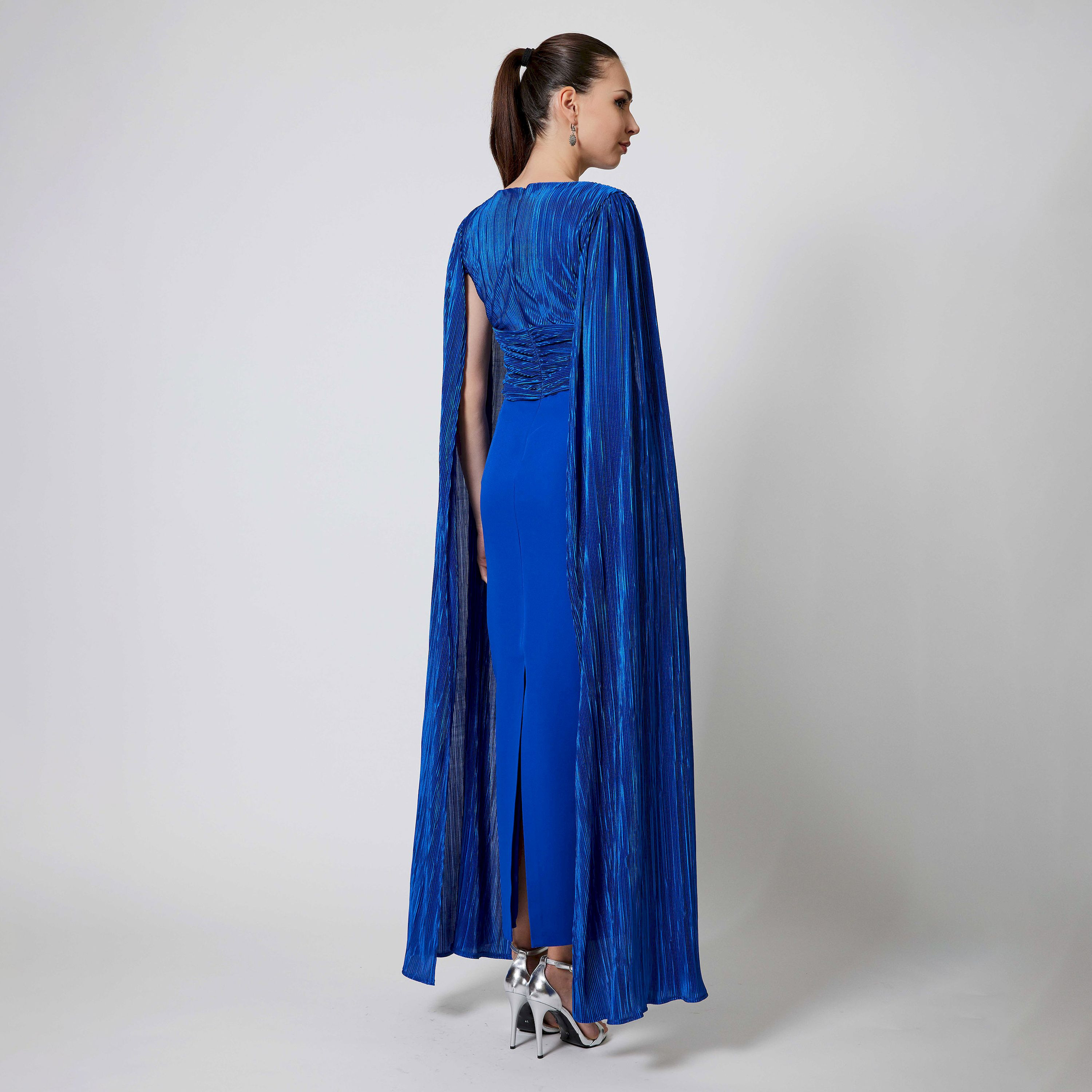اسبيليا-  فستان للنساء ماكسي بفتحة رقبة على شكل حرف V  بوليستر مزخرف-women-clothing-dresses-image-2