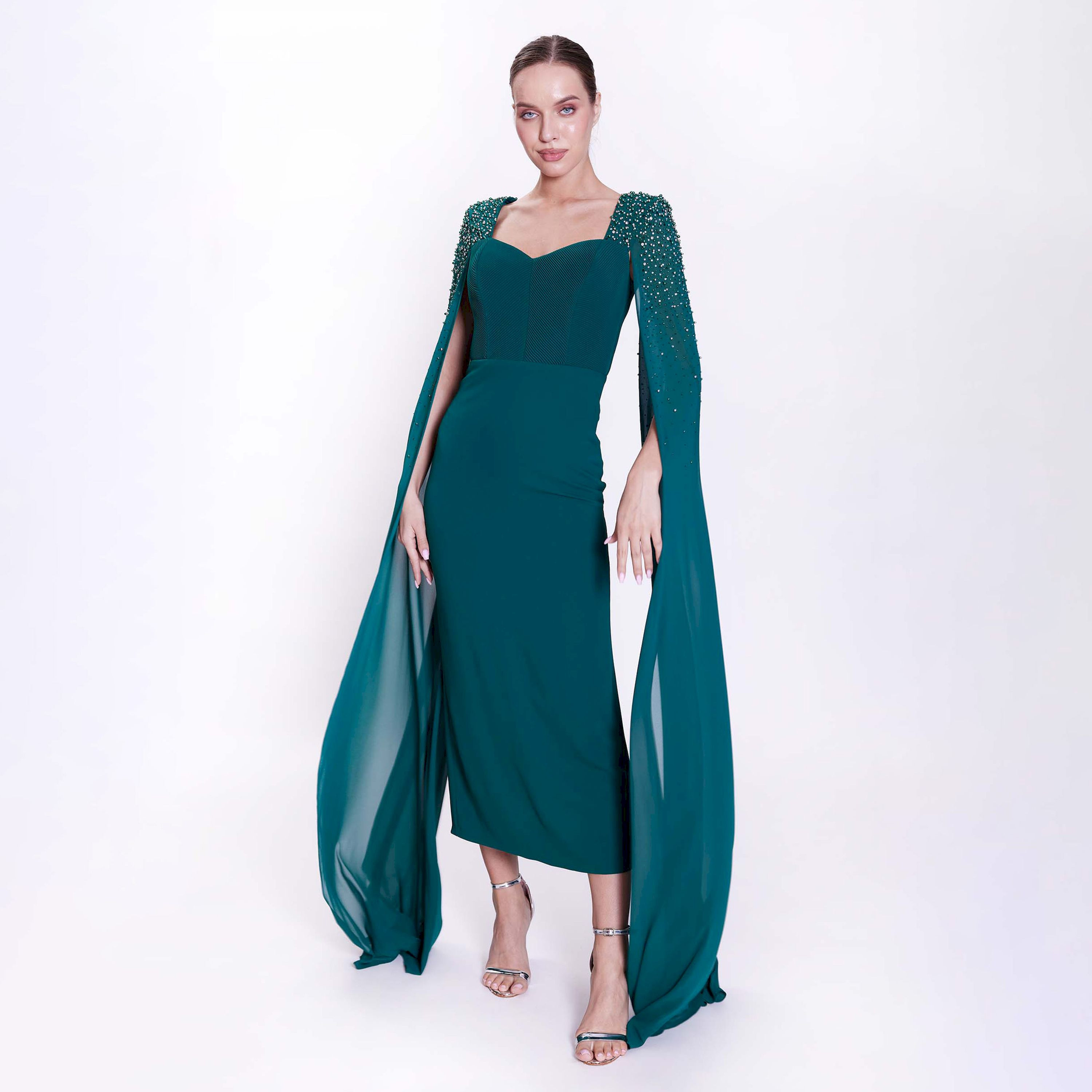 Ispilia Embellished Sweetheart Neck Bodycon Women's Evening wear Maxi Dress-women-clothing-dresses-image-1