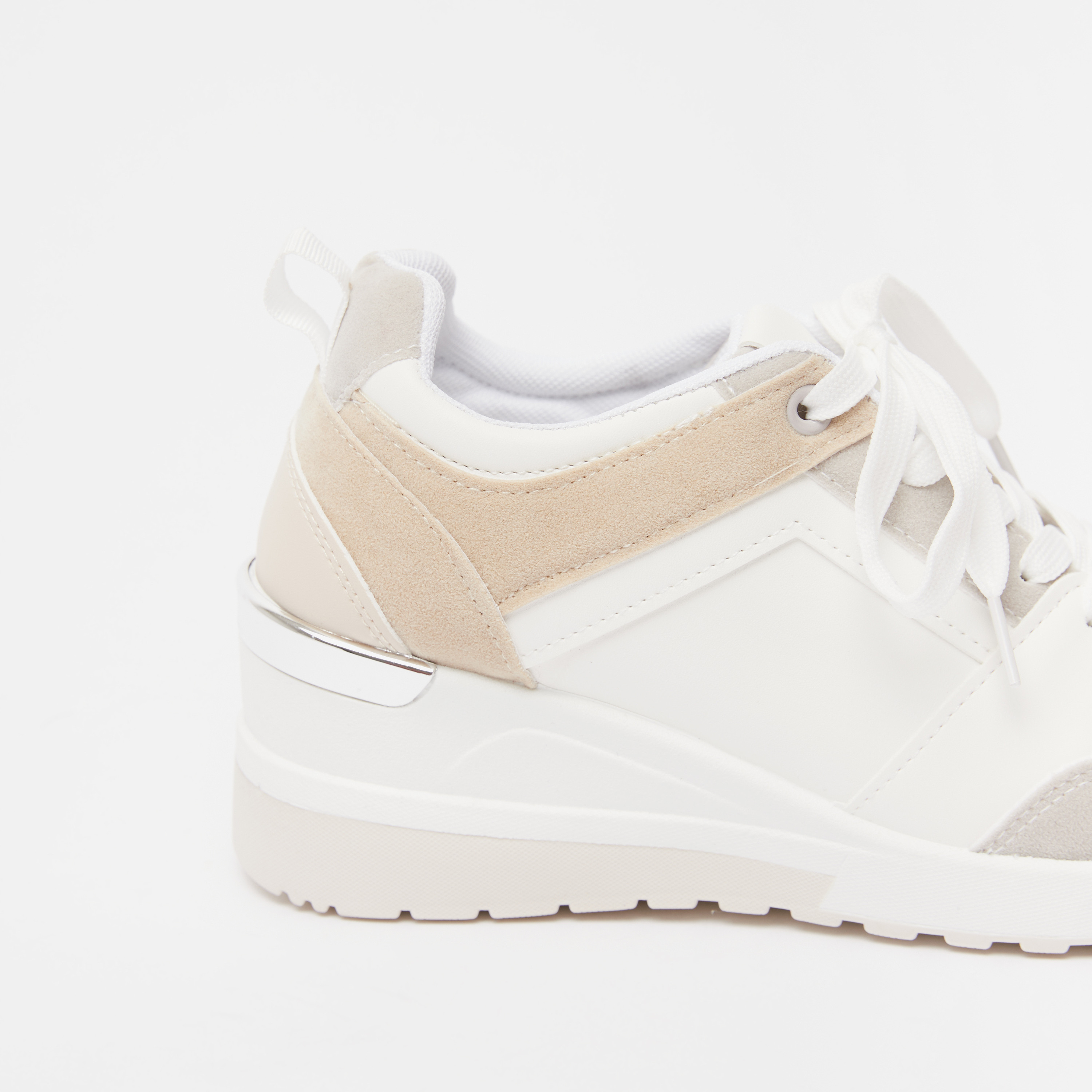 White wedge trainers store womens