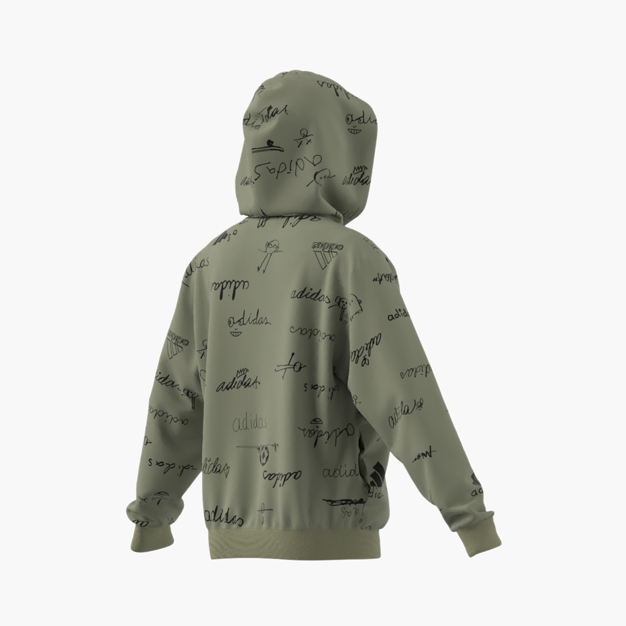 Adidas Logo Print Zip Through Hooded Sweatshirt with Long Sleeves-boys-clothing-sweatshirts-image-4
