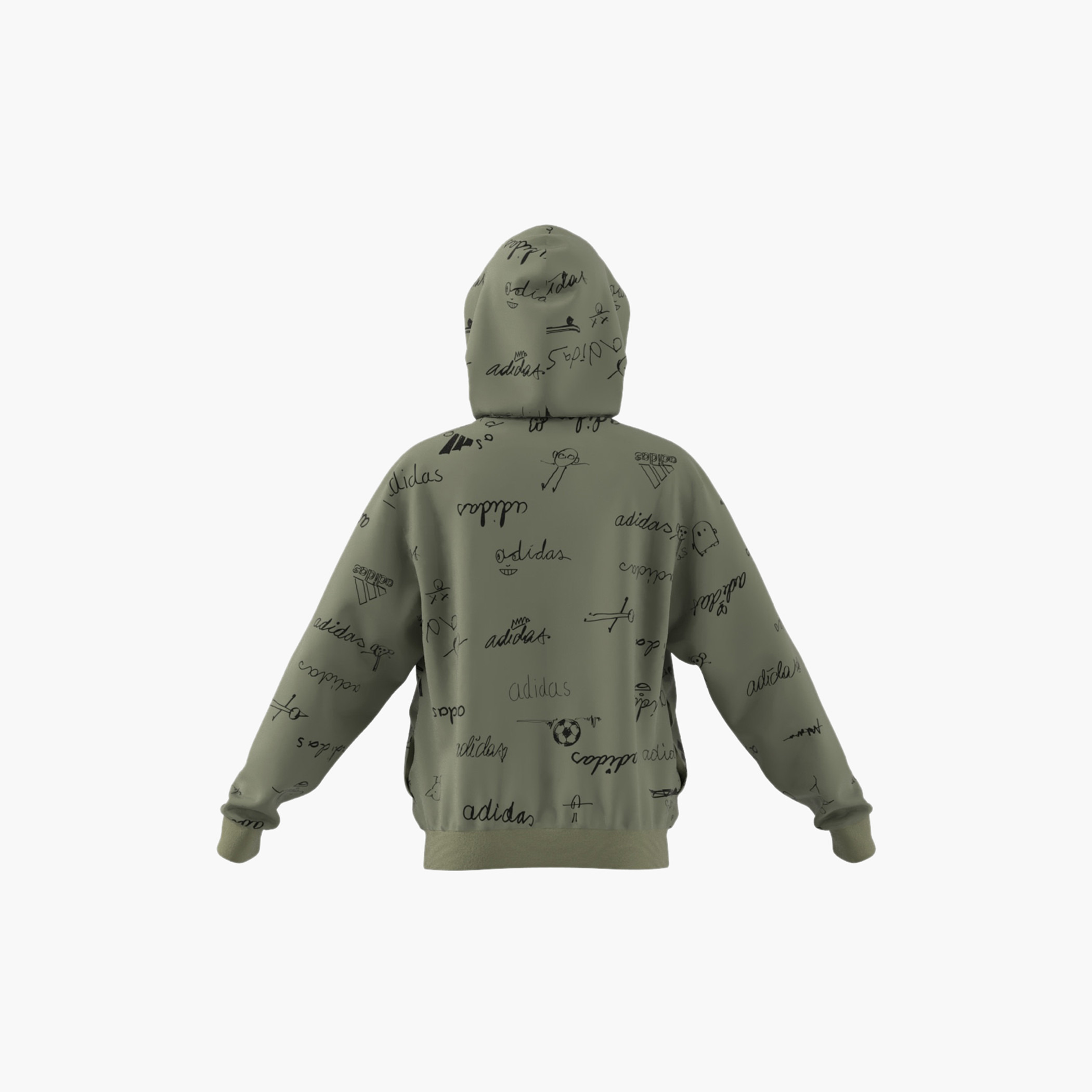 Adidas Logo Print Zip Through Hooded Sweatshirt with Long Sleeves-boys-clothing-sweatshirts-image-5