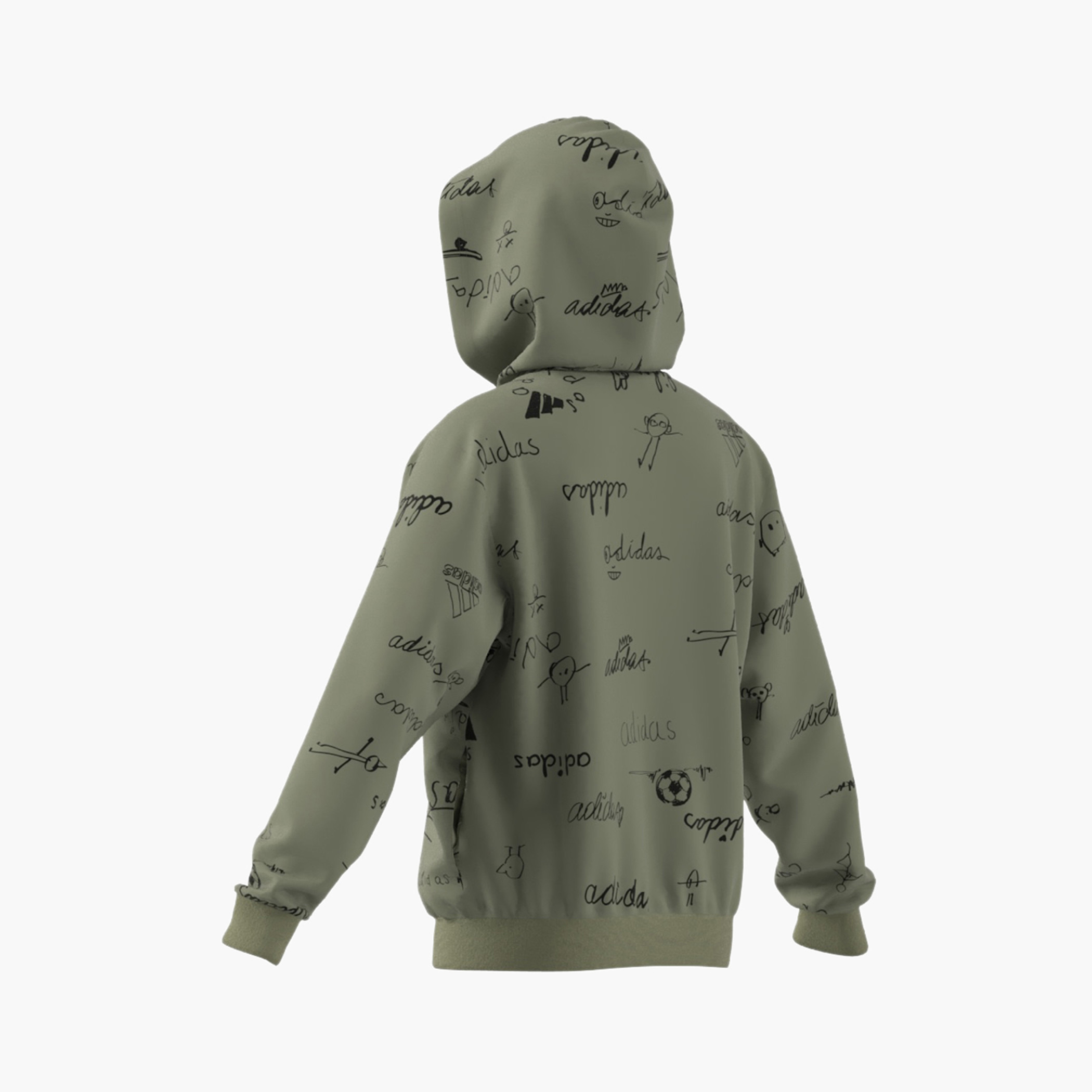 Adidas Logo Print Zip Through Hooded Sweatshirt with Long Sleeves-boys-clothing-sweatshirts-image-6