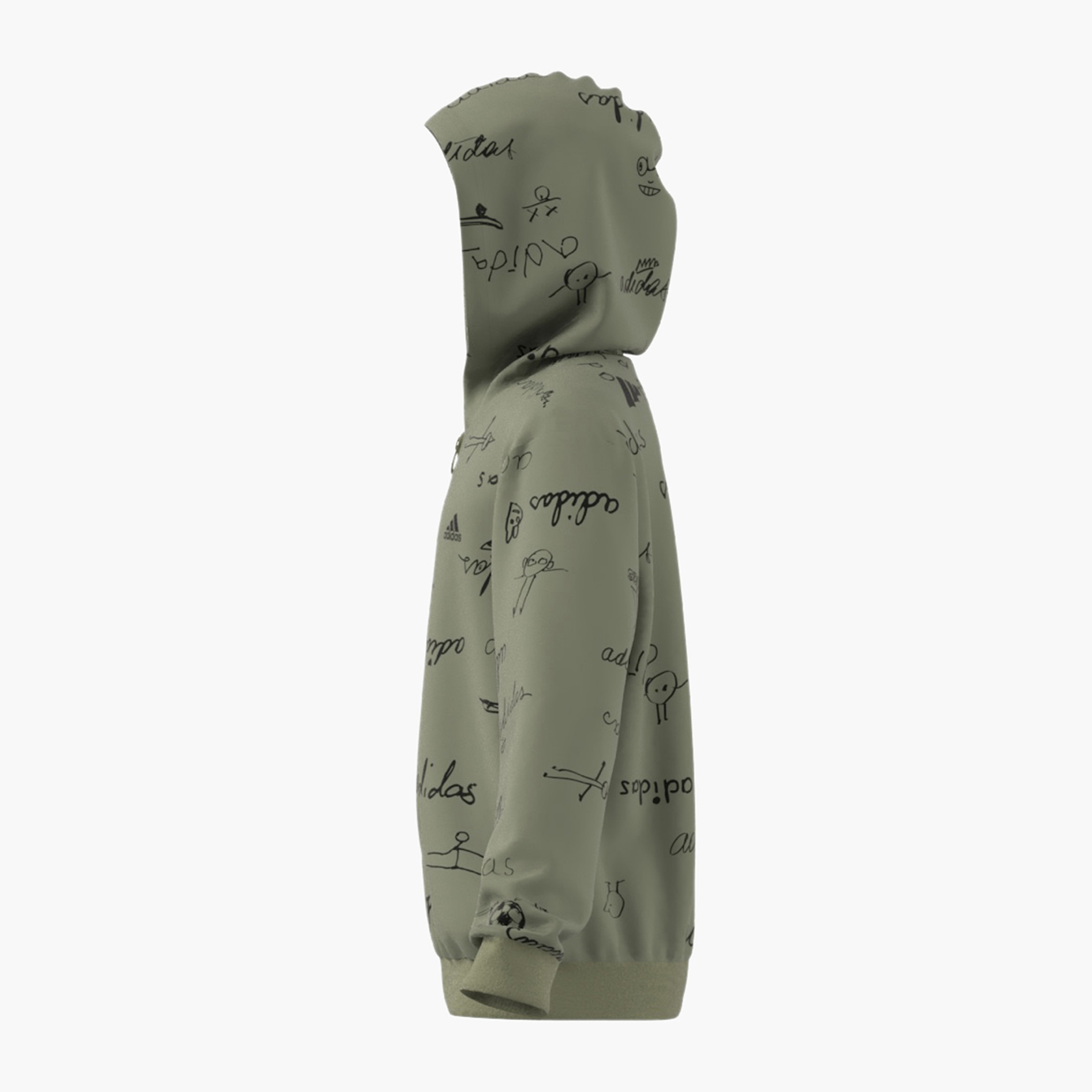 Adidas Logo Print Zip Through Hooded Sweatshirt with Long Sleeves-boys-clothing-sweatshirts-image-7