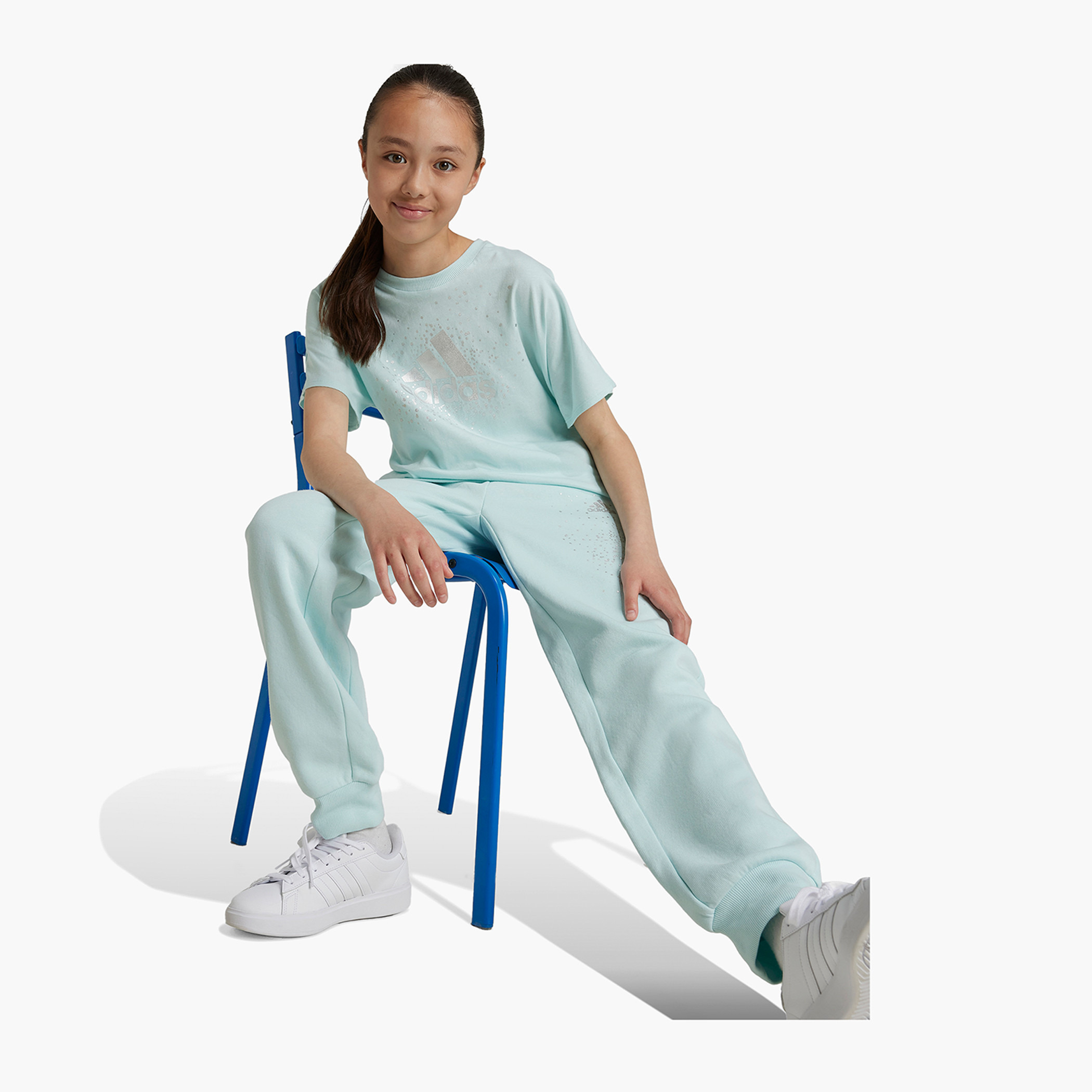 adidas Logo Detail Joggers with Elasticated Waistband and Pockets-girls-clothing-sportswear-bottoms-image-4