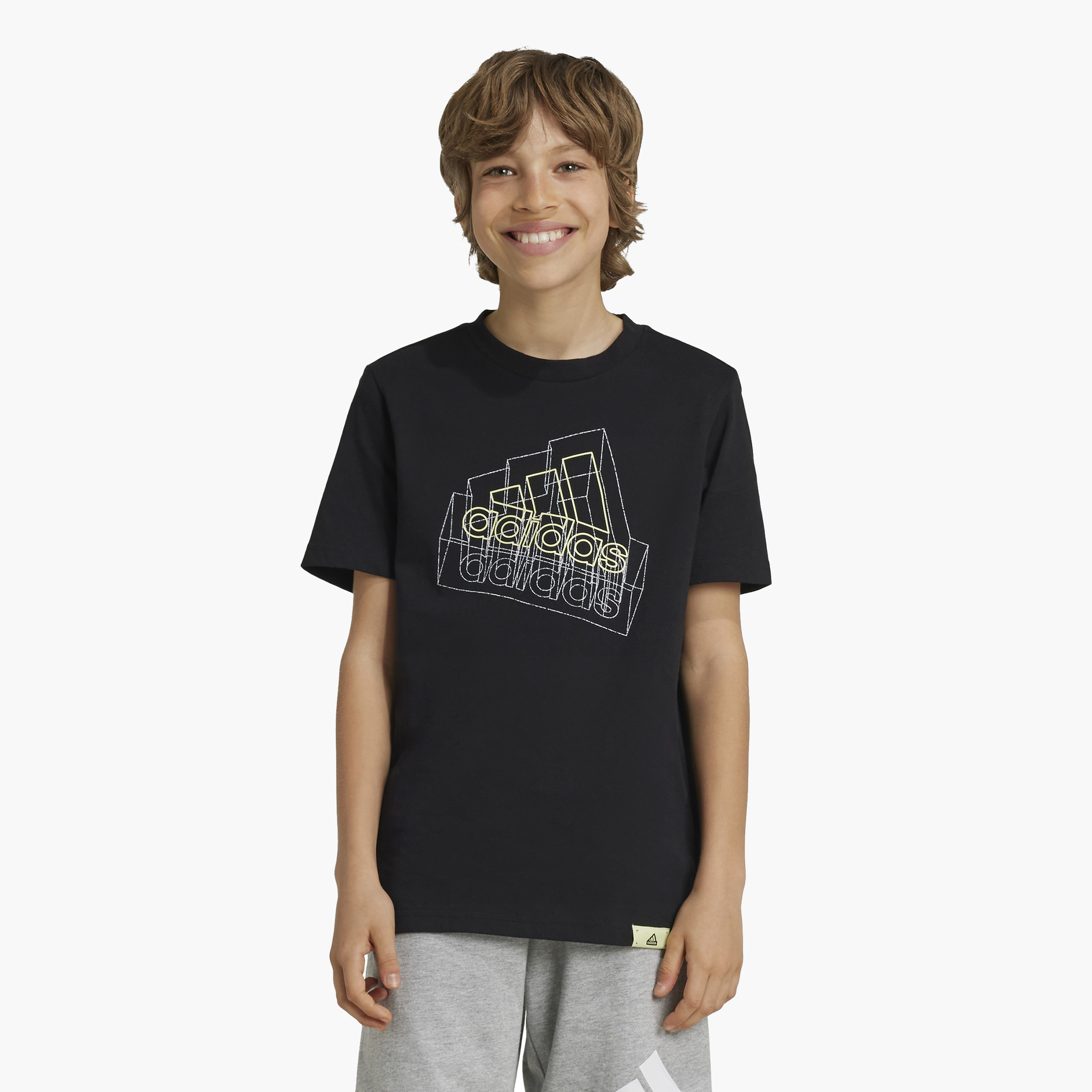 Buy Adidas Logo Print T shirt with Short Sleeves Online Mothercare Bahrain