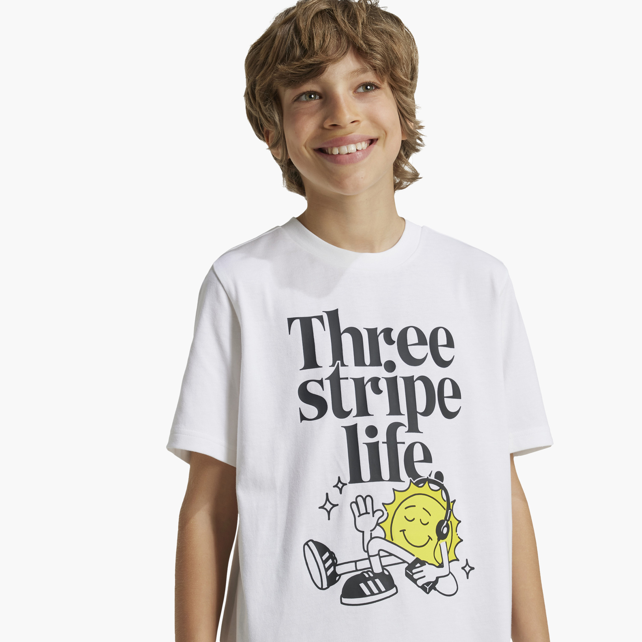 adidas Graphic Print T-shirt with Short Sleeves and Crew Neck-sports-boys-clothing-tops-image-5