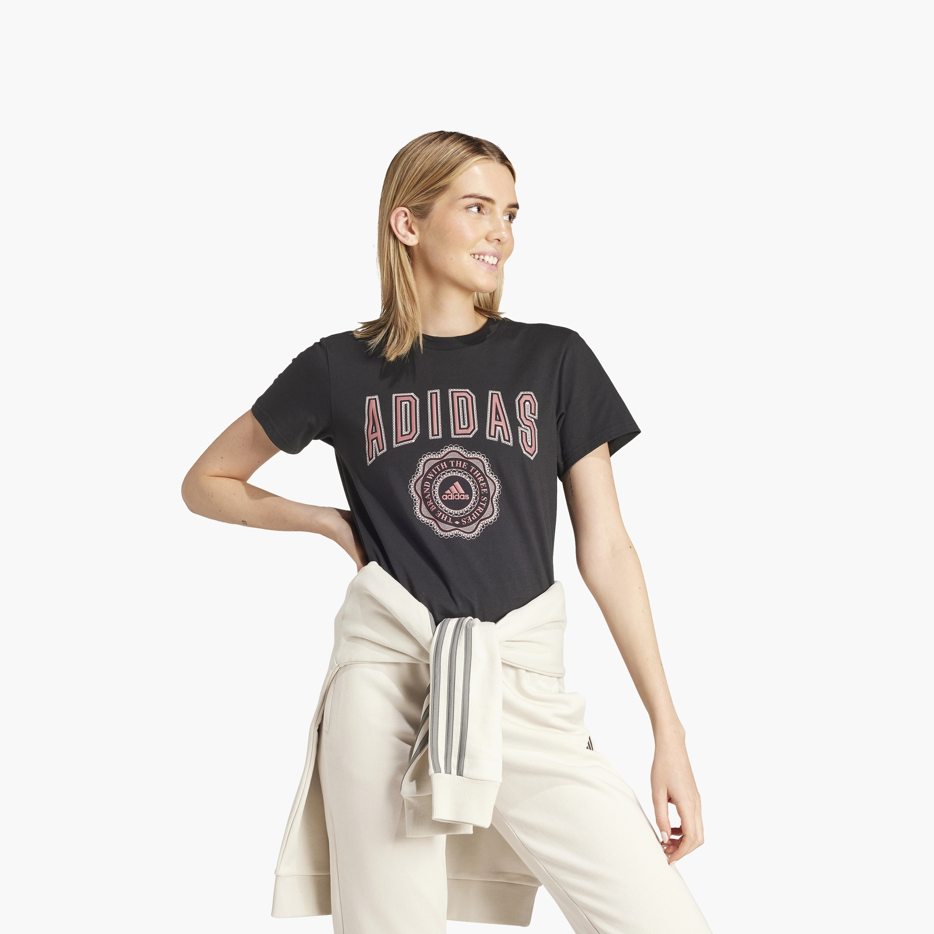 تيشيرت كولجيت جرافيك للنساء من اديداس IW2748 | OE-sports-women-clothing-tshirtsandvests-image-2