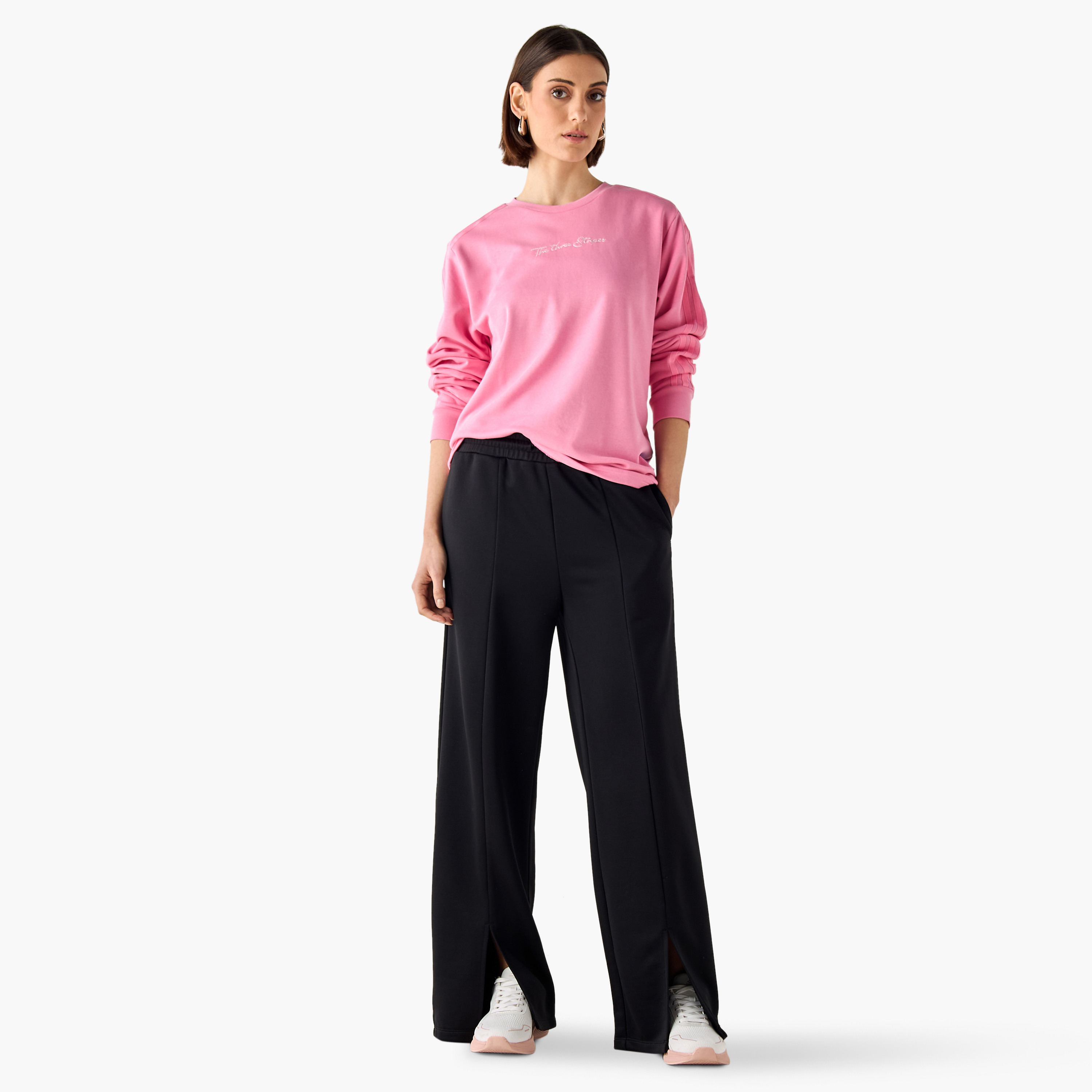 adidas Women's Modern Classics Long Sleeve Graphic Sweatshirt IW5168 | OE-women-clothing-sportswearandactivewear-hoodiesandsweatshirts-image-2