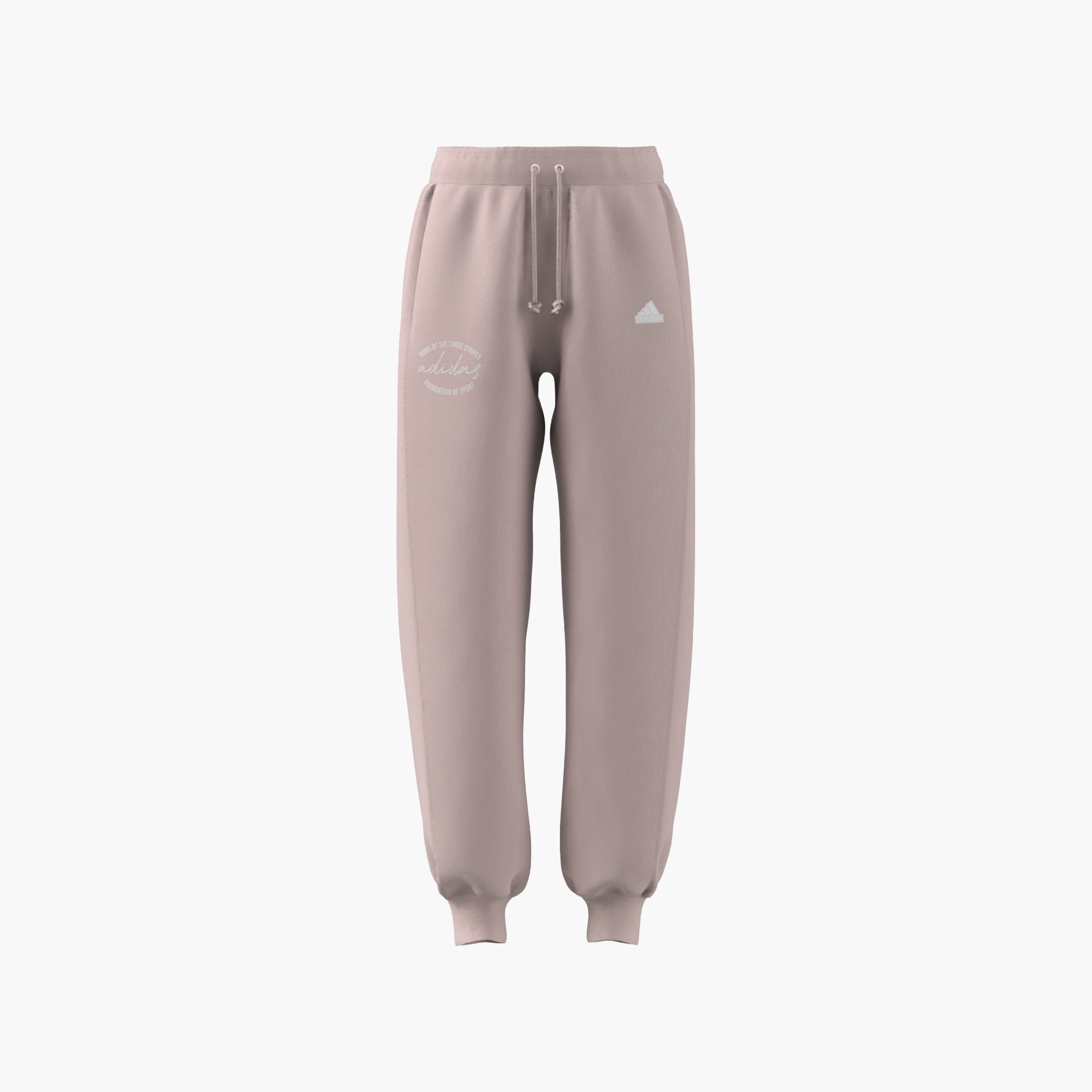 adidas Women's Signature Graphic Print Fleece Loose Joggers IY1472 | OE-women-clothing-bottoms-joggers-image-1