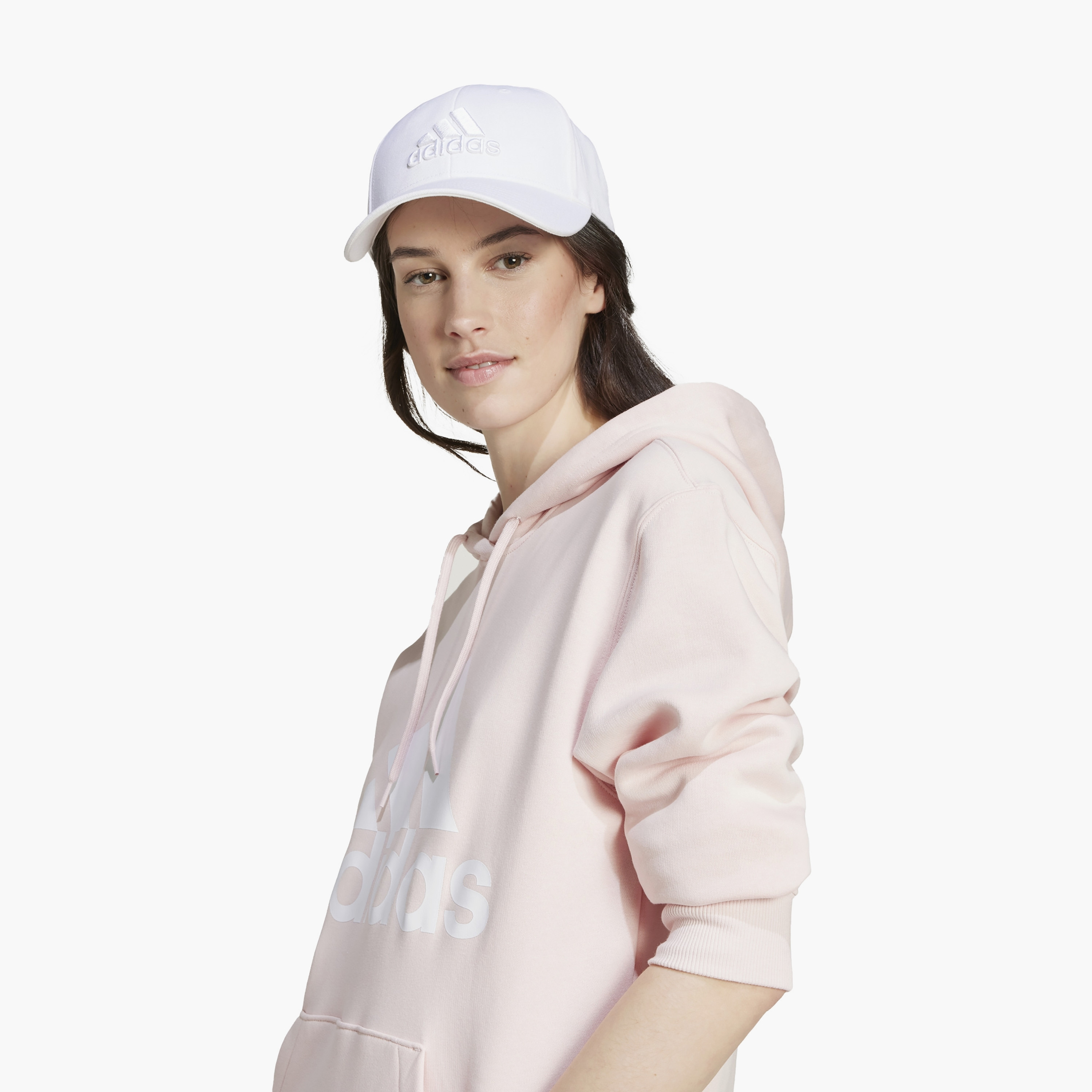 هودي اديداس اسينشالز للنساء بشعار كبير عادي ذو فليس IY4310 | OE-sports-women-clothing-hoodiesandsweatshirts-image-4