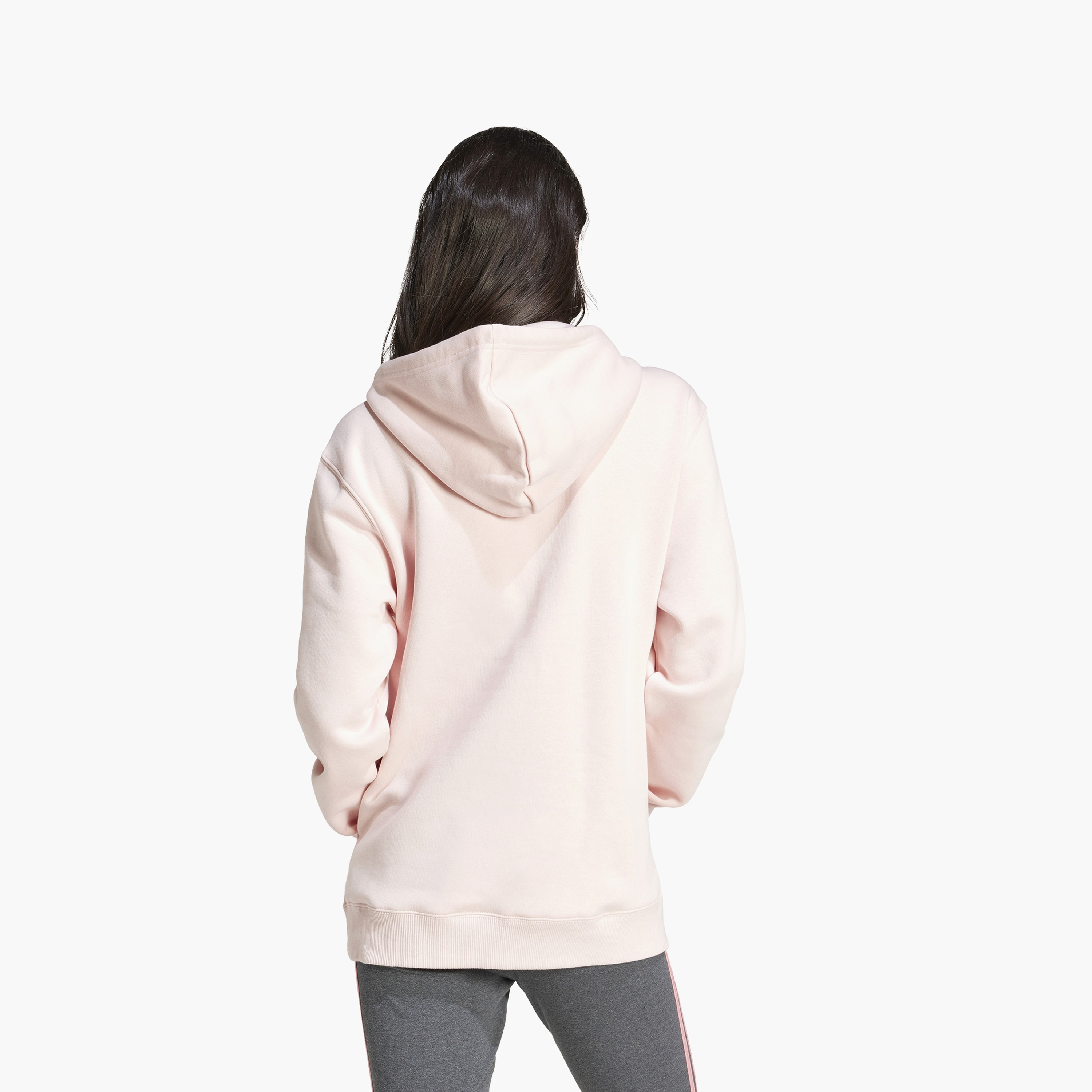 هودي اديداس اسينشالز للنساء بشعار كبير عادي ذو فليس IY4310 | OE-sports-women-clothing-hoodiesandsweatshirts-image-5