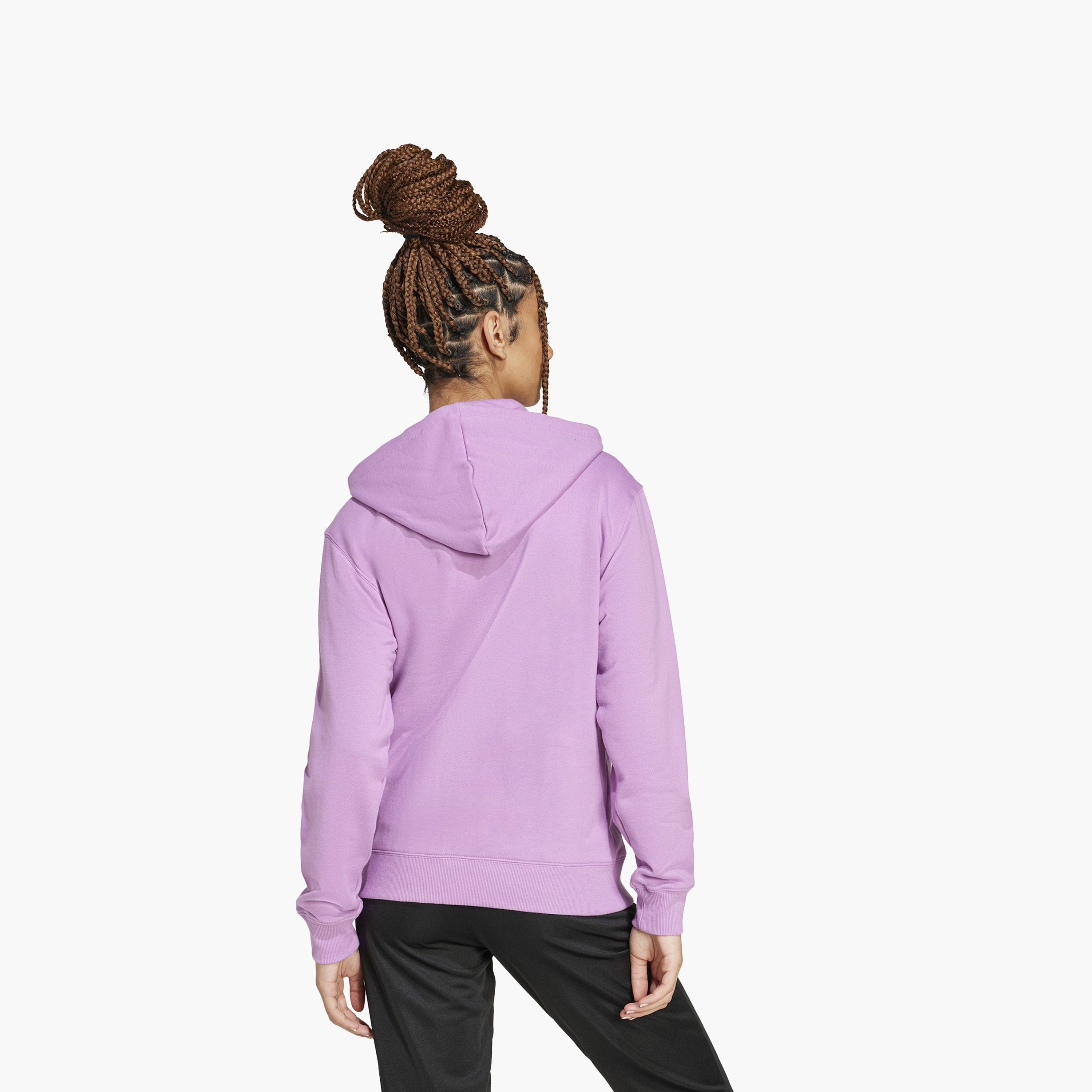 هودي تيري فرنسي بسحّاب كامل إسنشيالز لينير من اديداس للنساء IY9195 | OE-sports-women-clothing-hoodiesandsweatshirts-image-5