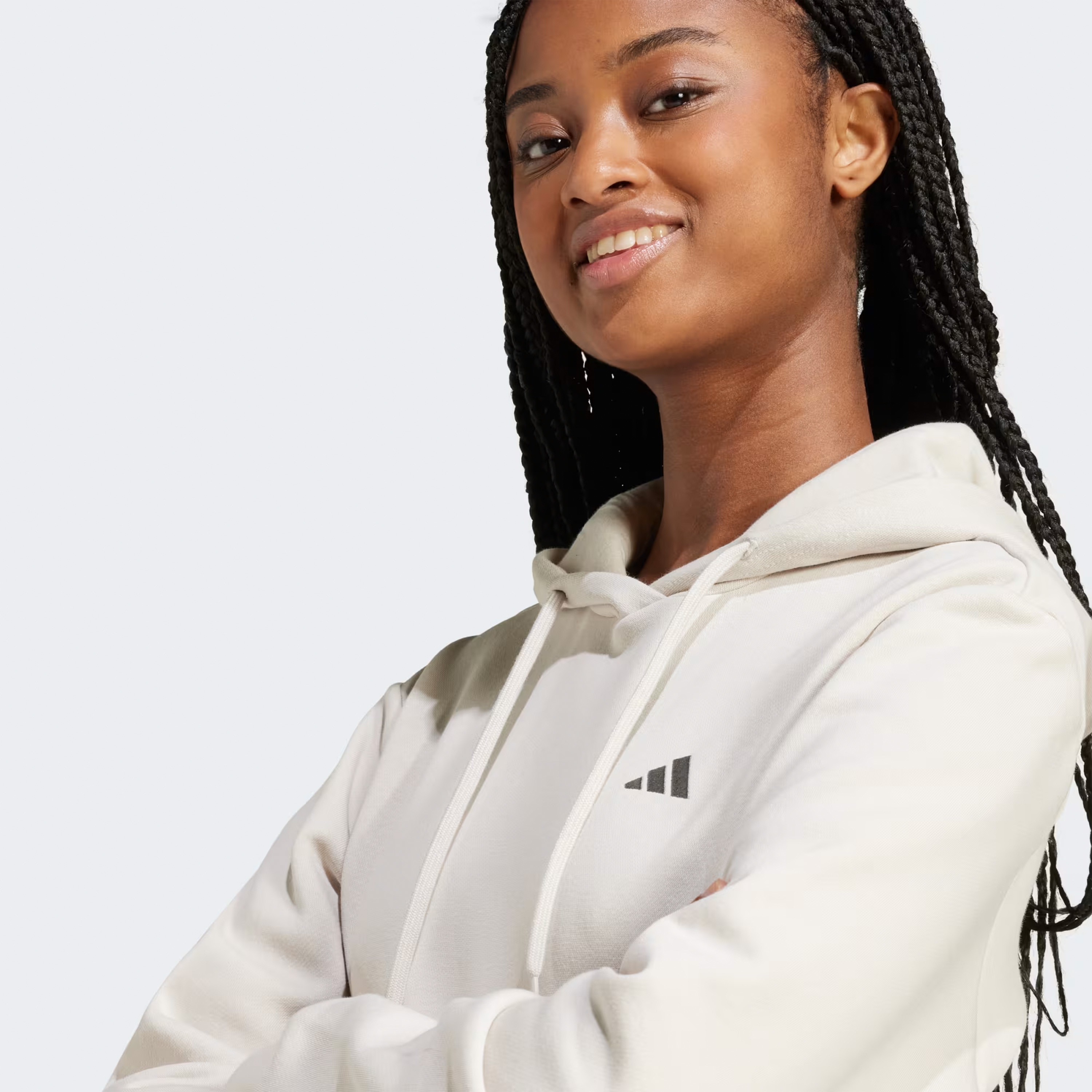 هودي اديداس اسينشالز للنساء بشعار صغير مريح IY9228 | OE-sports-women-clothing-hoodiesandsweatshirts-image-4
