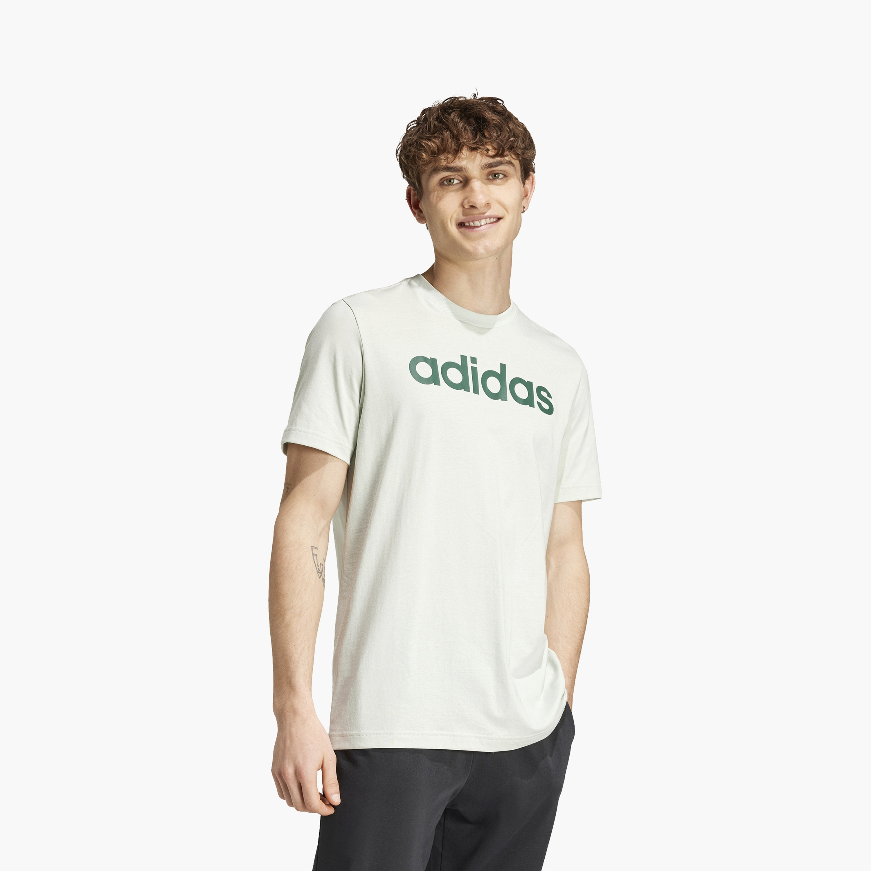 adidas Men's Essentials Single Jersey Linear Logo T-Shirt IZ4767 | OE-men-clothing-sportswearandactivewear-tshirtsandpolos-image-1