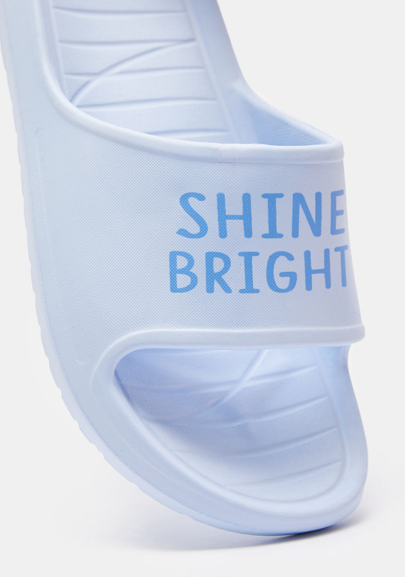 Dash Typographic Print Open Toe Slide Slippers-Women%27s Flip Flops & Beach Slippers-image-4