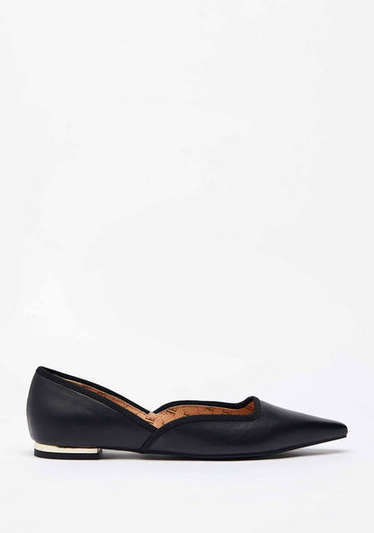 ELLE Women's Solid Slip-On Pointed Toe Ballerina Shoes-Women%27s Ballerinas-image-0