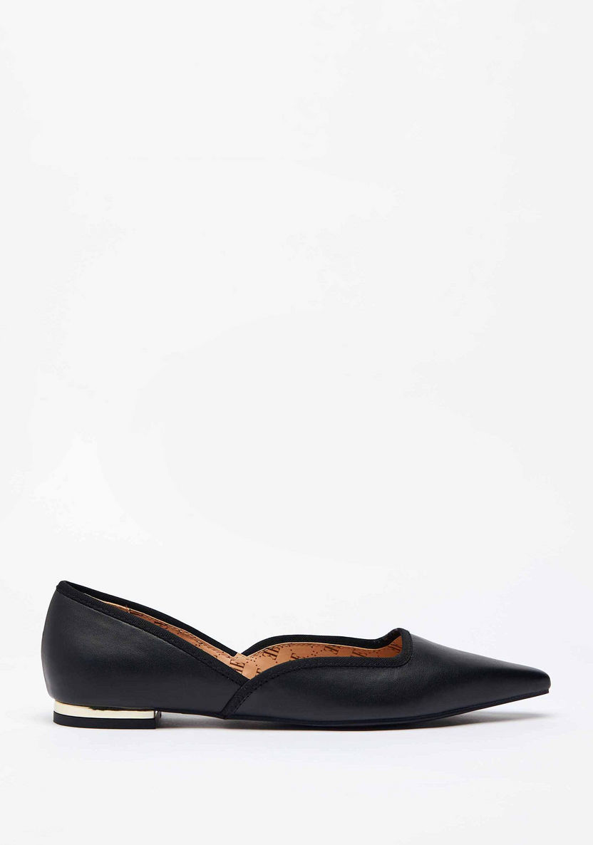 ELLE Women's Solid Slip-On Pointed Toe Ballerina Shoes-Women%27s Ballerinas-image-0