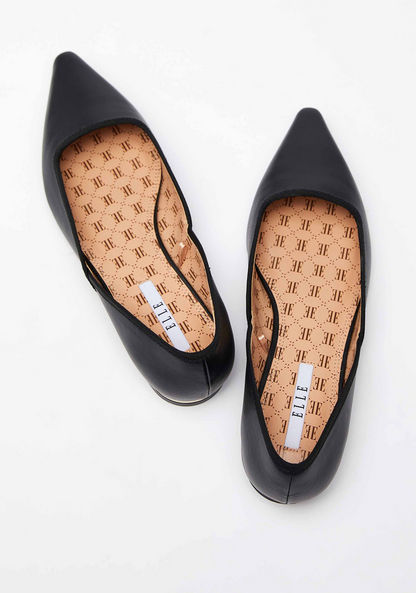ELLE Women's Solid Slip-On Pointed Toe Ballerina Shoes-Women%27s Ballerinas-image-1