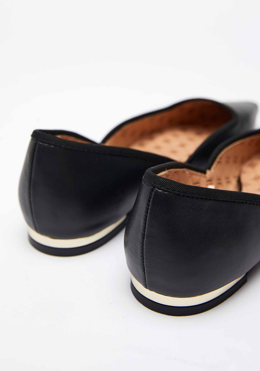 ELLE Women's Solid Slip-On Pointed Toe Ballerina Shoes-Women%27s Ballerinas-image-2