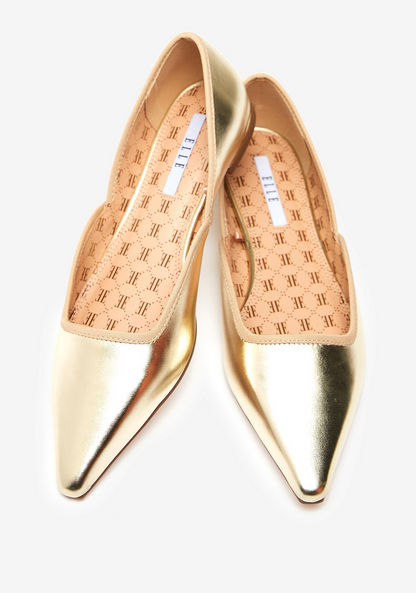 ELLE Women's Solid Slip-On Pointed Toe Ballerina Shoes-Women%27s Ballerinas-image-3