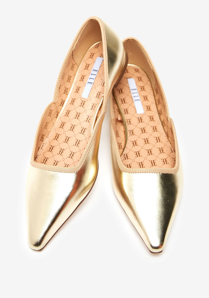 ELLE Women's Solid Slip-On Pointed Toe Ballerina Shoes-Women%27s Ballerinas-image-3