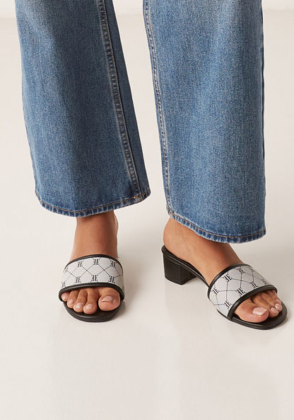 Elle Women's Slip-On Sandals with Block Heels-Women%27s Heel Sandals-image-0