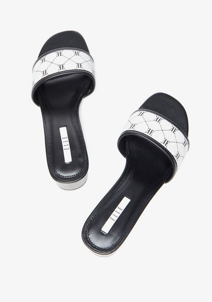 Elle Women's Slip-On Sandals with Block Heels-Women%27s Heel Sandals-image-2