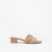 Celeste Women's Monogram Print Block Heel Sandals with Metal Trim-Women%27s Heel Sandals-thumbnailMobile-2