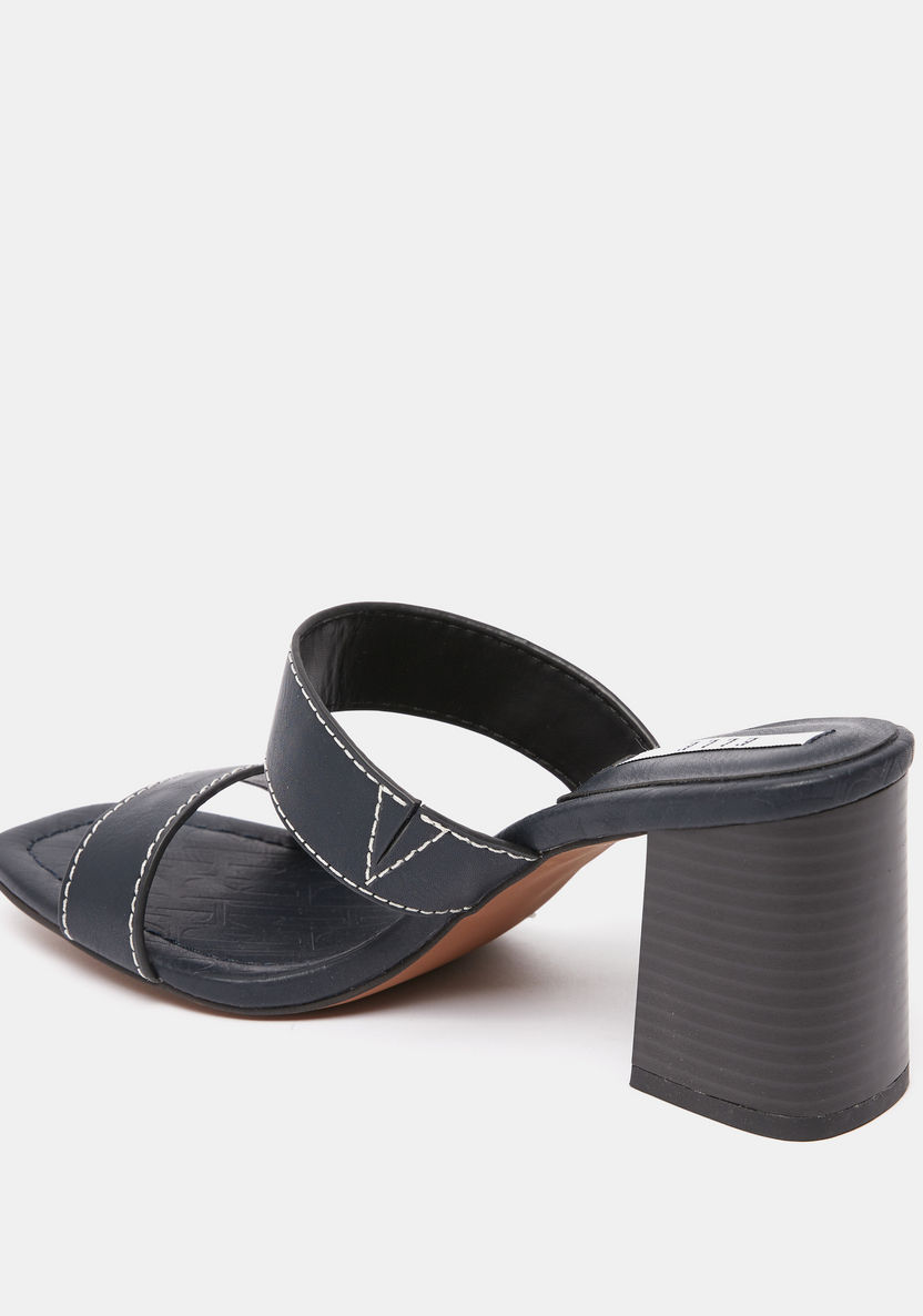 ELLE Women's Open Toe Slip-On Sandals with Block Heels-Women%27s Heel Sandals-image-2