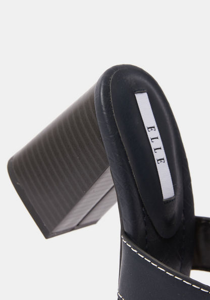 ELLE Women's Open Toe Slip-On Sandals with Block Heels-Women%27s Heel Sandals-image-3