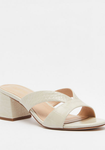 Celeste Women's Animal Textured Slip-On Sandals with Block Heels-Women%27s Heel Sandals-image-1