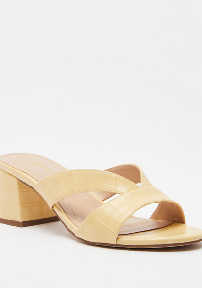 Celeste Women's Animal Textured Slip-On Sandals with Block Heels-Women%27s Heel Sandals-image-1