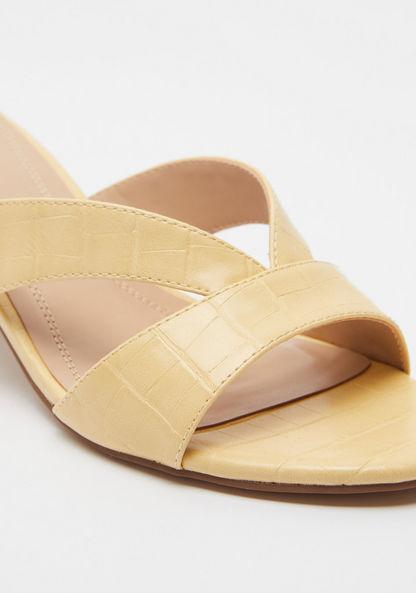 Celeste Women's Animal Textured Slip-On Sandals with Block Heels-Women%27s Heel Sandals-image-3